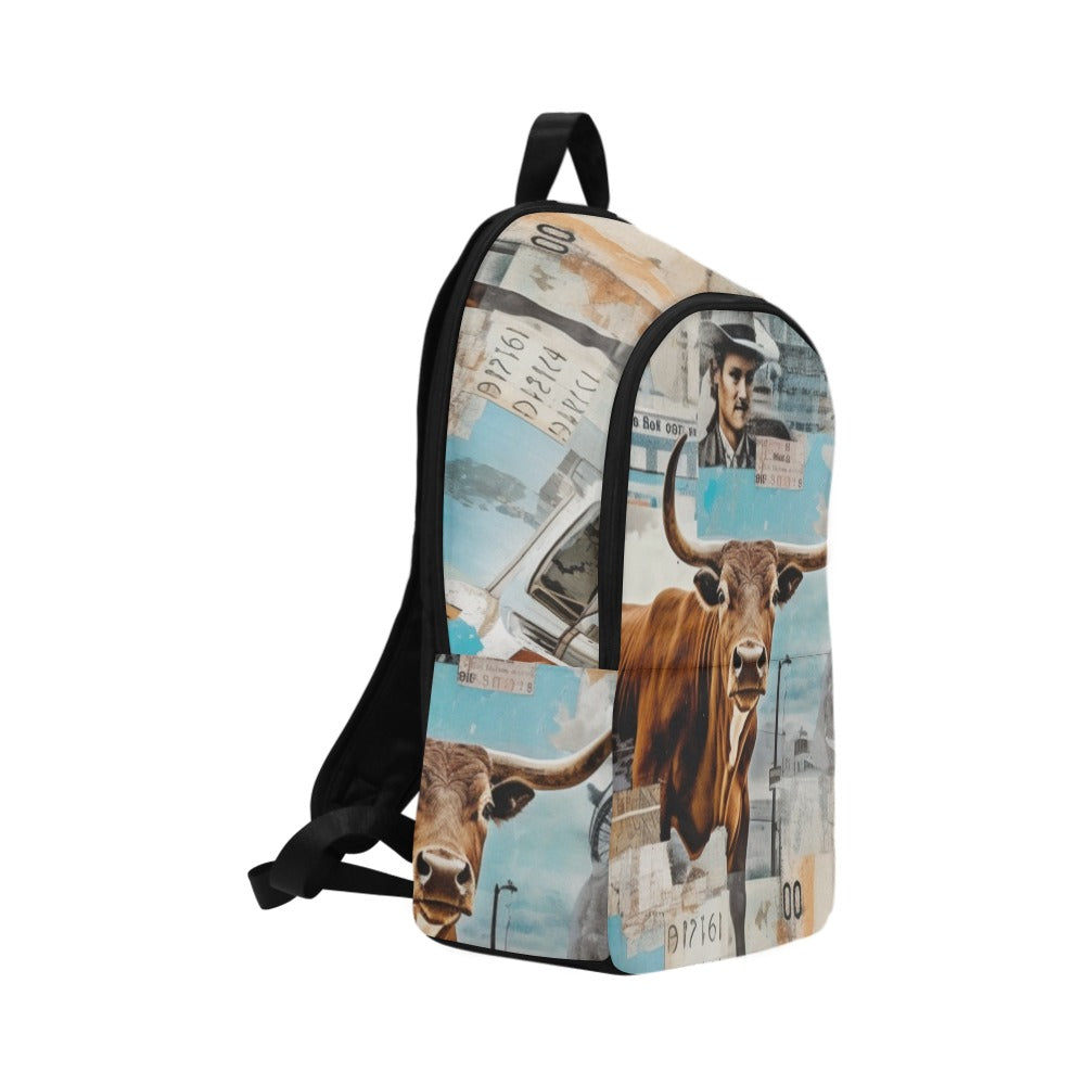 Baha Ranch Vintage Bull Collage Western Backpack