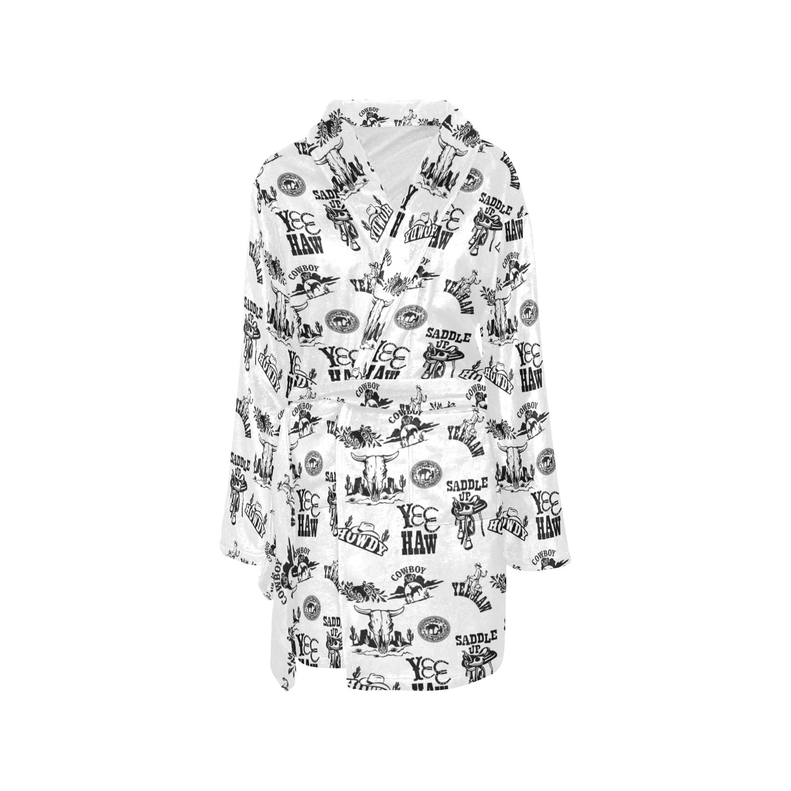 Baha Ranch Cowboy Print Women's Western Bath Robe