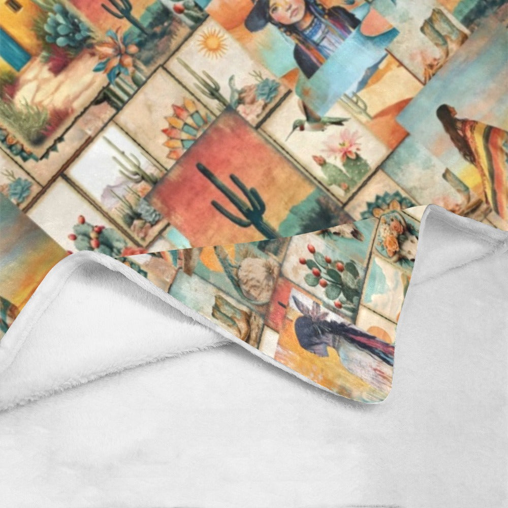 Baha Ranch Colores De Mexico Pictures of the Southwest 60" x 80" Throw Blanket Made In America
