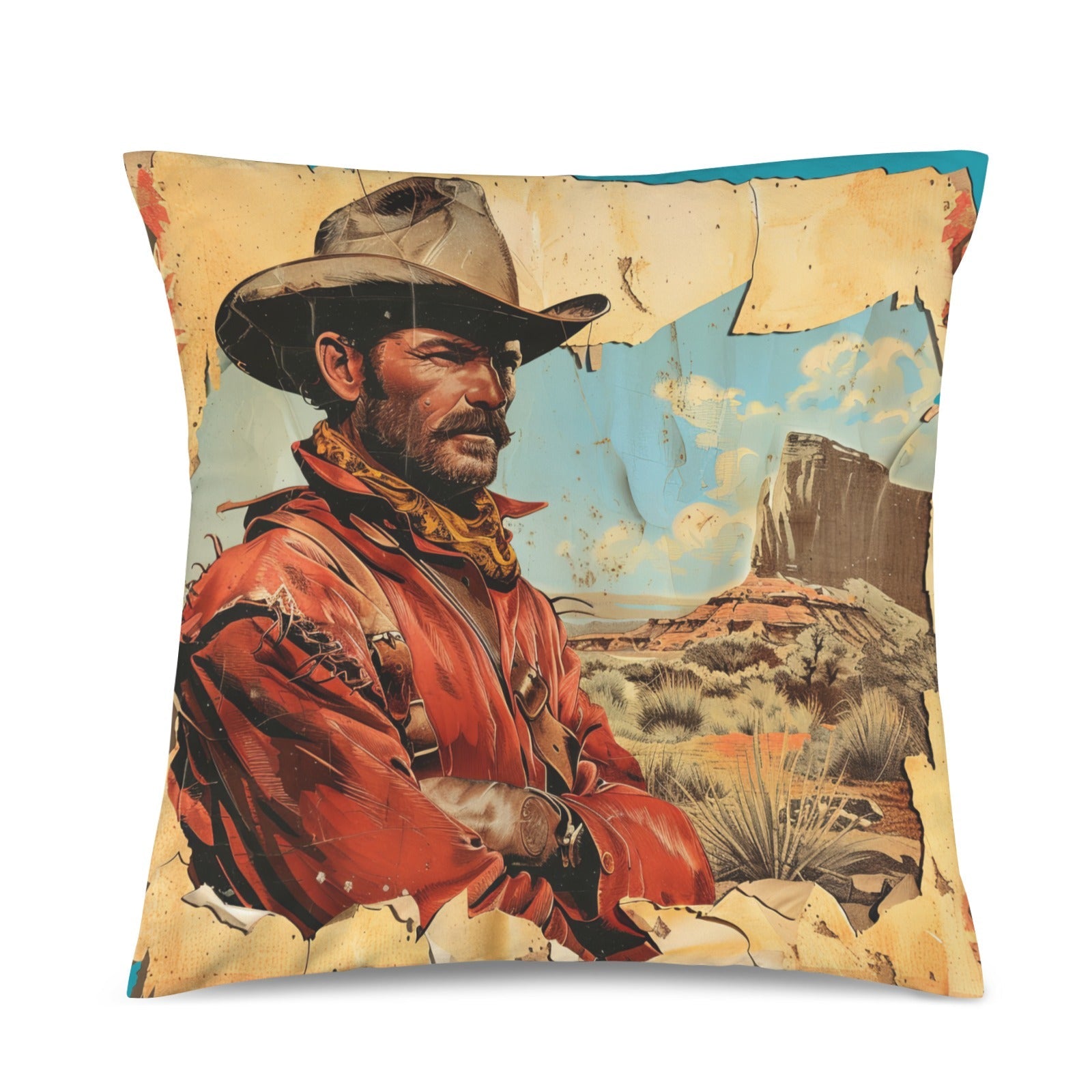 Baha Ranch Rugged Cowboy Velvety Soft Pillow Case Made in America