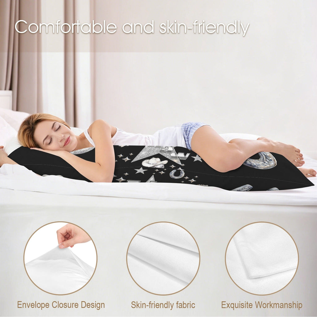 Baha Ranch Yeehaw Rhinestone Cowgirl Body Pillow Cover Made in America
