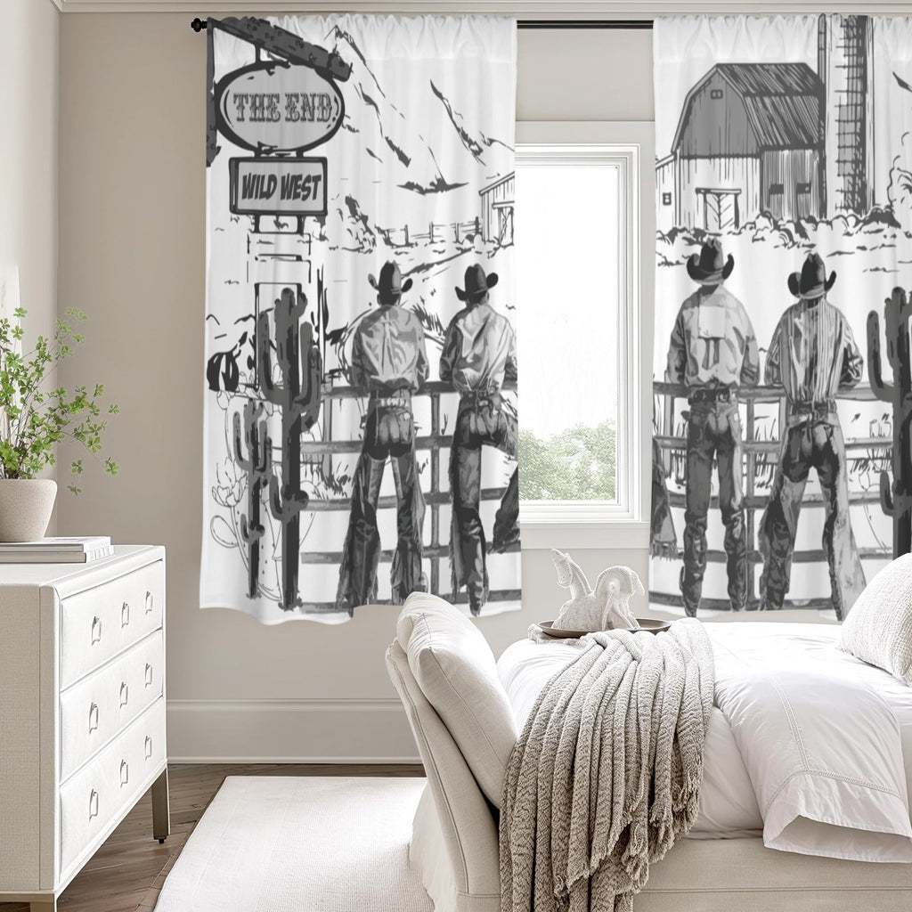 Baha Ranch Cowboy Ranch Window Curtain 52"x63" Made in America