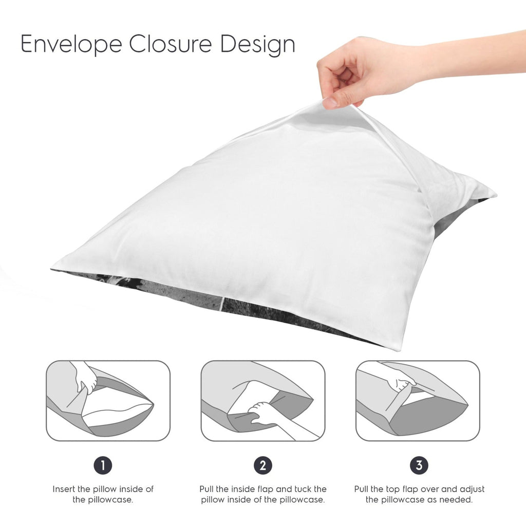 Baha Ranch Black White Desert Velvety Soft Pillow Case Made in America