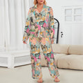 Baha Ranch Pop Western Collage Cowgirl Satin Pajamas