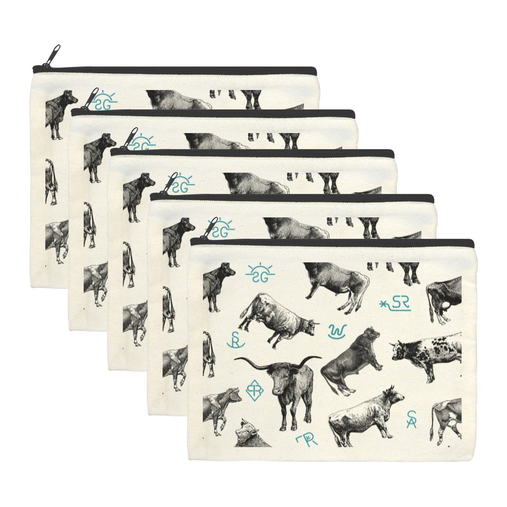 Baha Ranch Cattle Brands Cosmetic Bag Pack of 5 Made in America