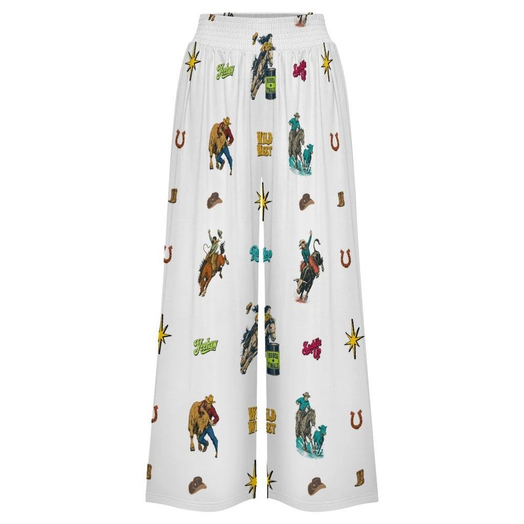 Baha Ranch The Last Roundup Rodeo High Waisted Wide Leg Pants