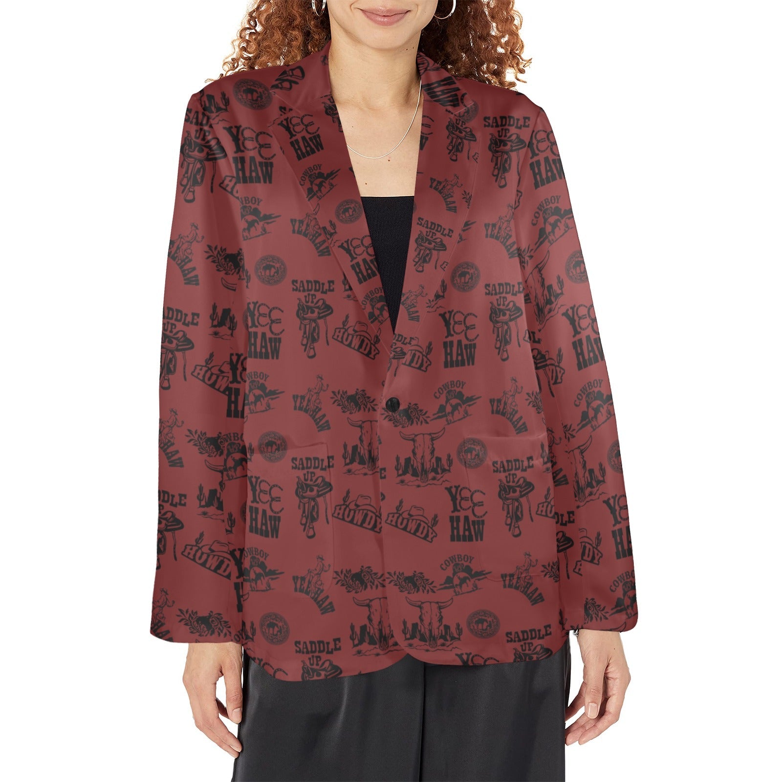 Baha Ranch Burgandy Cowboy Women's Western Blazer