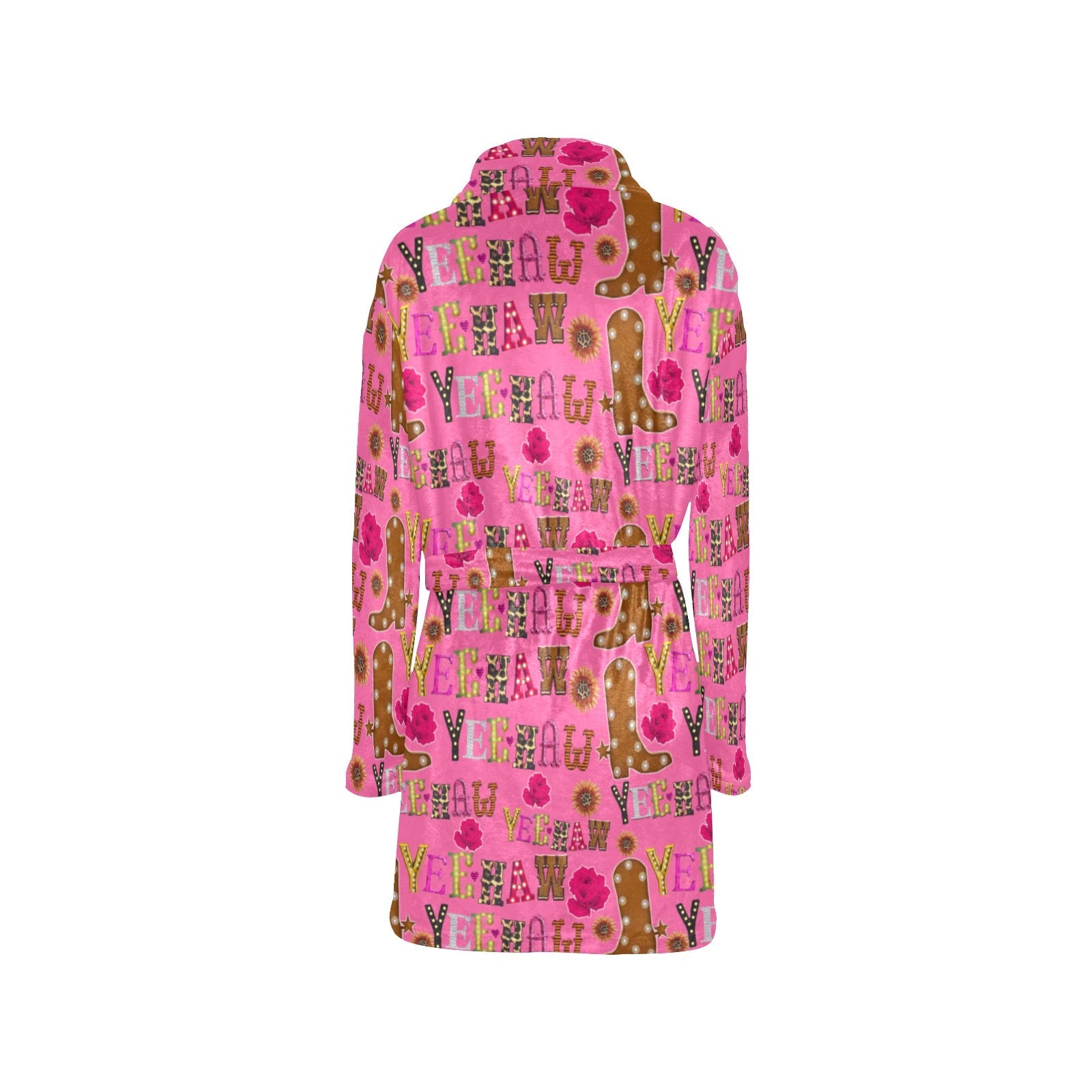 Baha Ranch Pink Yeehaw Women's Western Bath Robe
