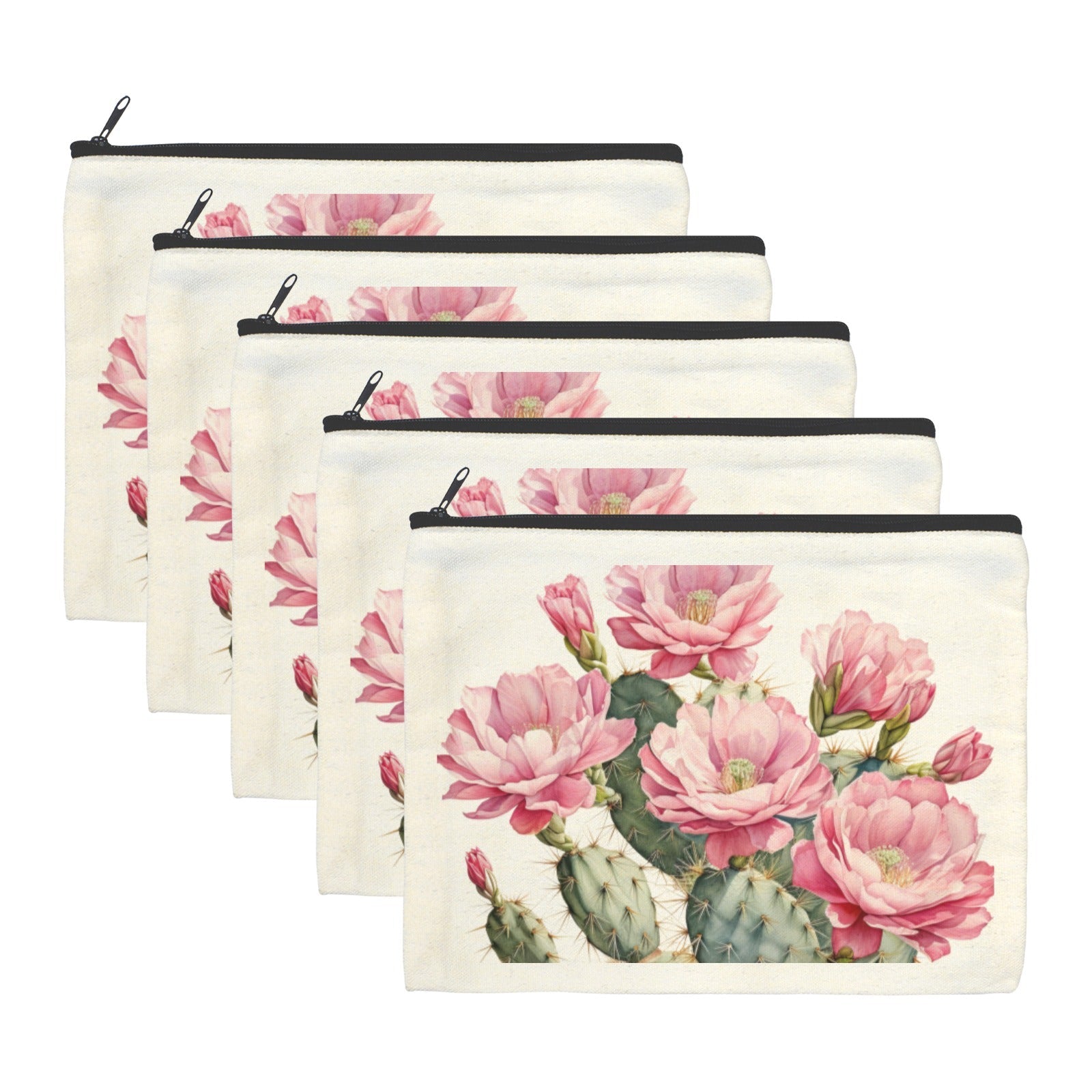 Baha Ranch Cactus Flower Cosmetic Bag Pack of 5 Made in America
