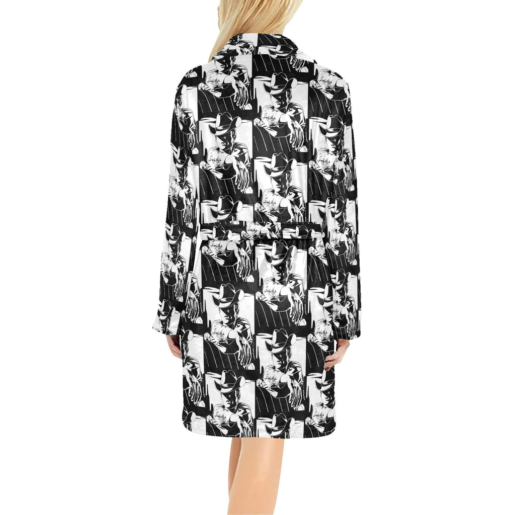 Baha Ranch Black White Cowboy Bath Robe
