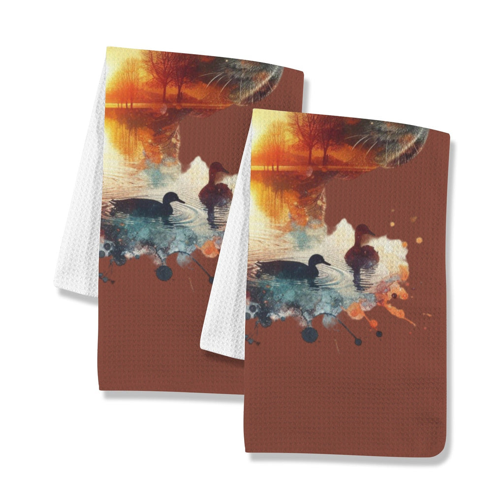 Baha Ranch Labrador Retriever Duck Hunting Kitchen Set of 2 Dish Towels Made in America