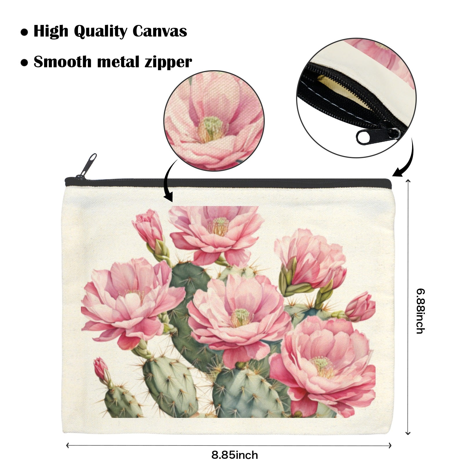 Baha Ranch Cactus Flower Cosmetic Bag Pack of 5 Made in America