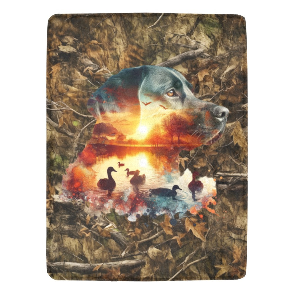 Baha Ranch Camo Lab Ultra-Soft Micro Fleece Blanket 60" x 80" Made in America