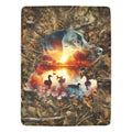 Baha Ranch Camo Lab Ultra-Soft Micro Fleece Blanket 60" x 80" Made in America