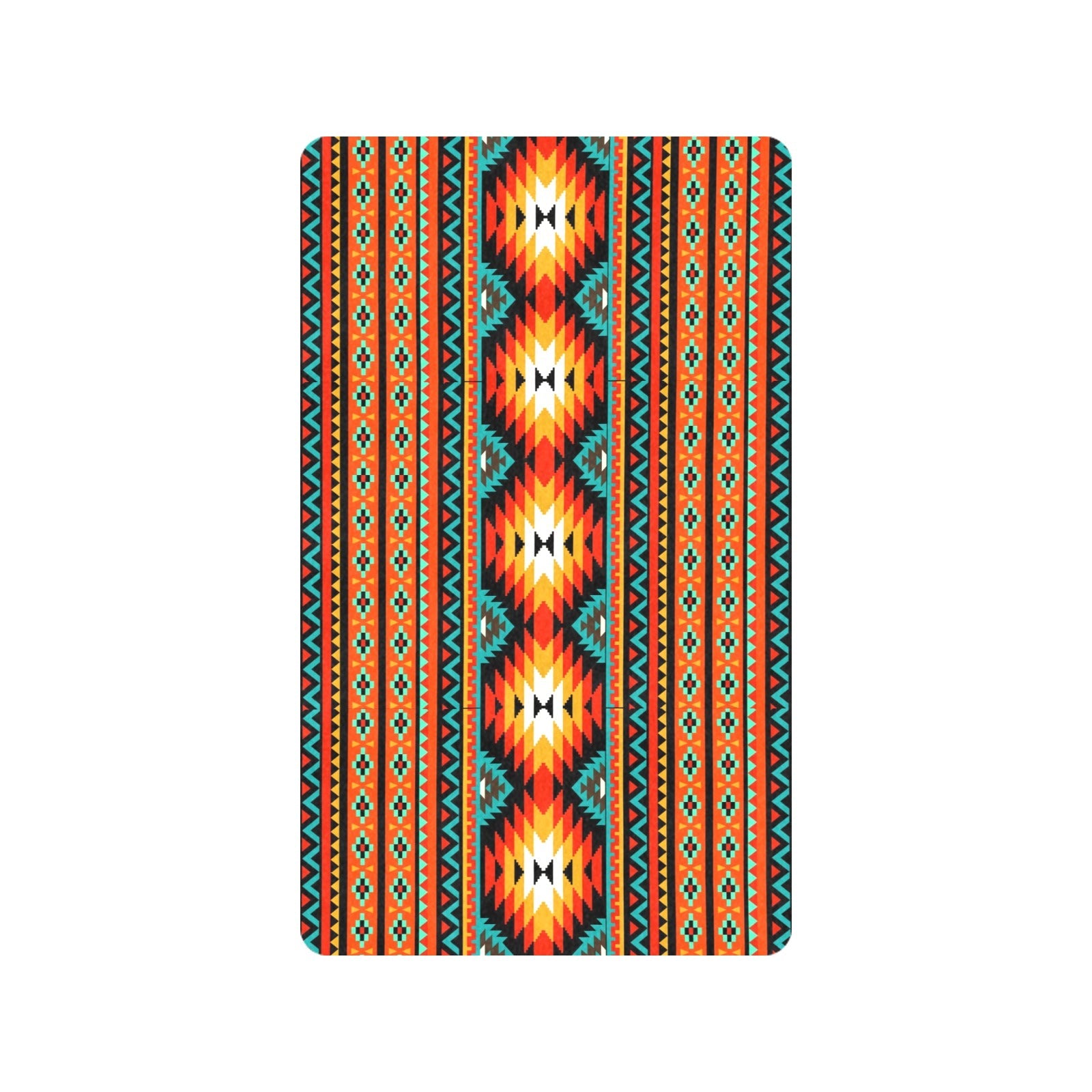 Orange Aztec Floor Mat 30" x 18" Made in America