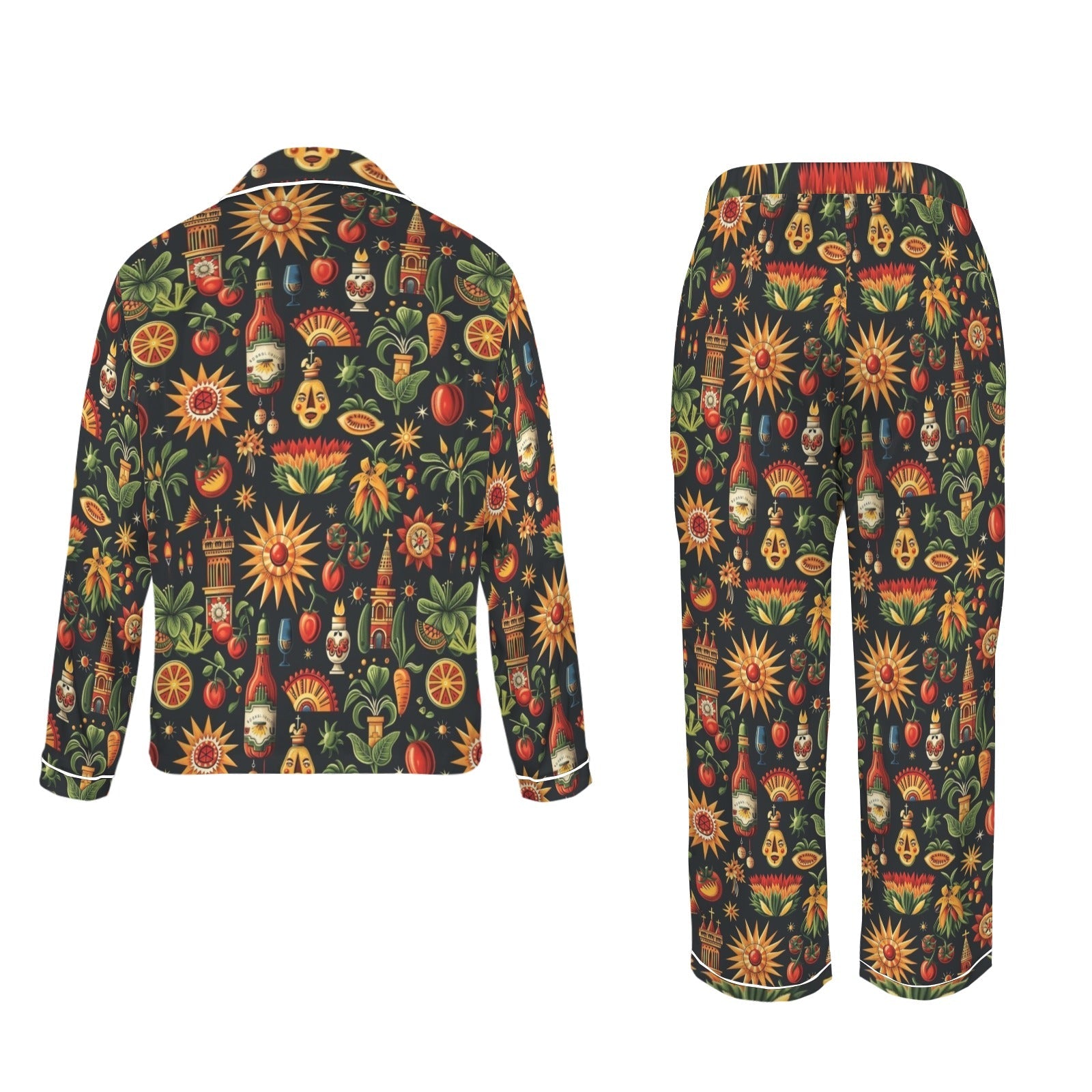 Baha Ranch Colores De Mexico - Mexican Culture Satin Pajamas