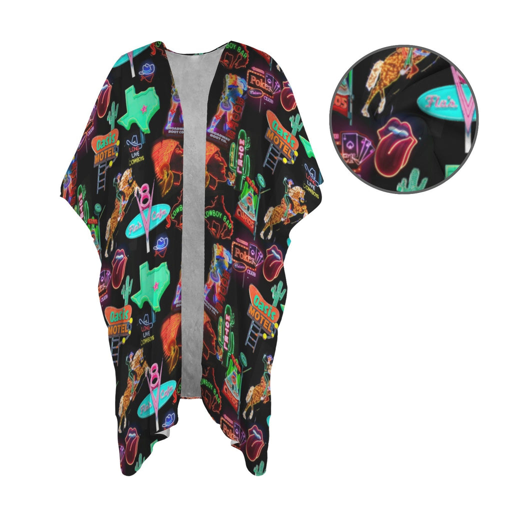 Baha Ranch Neon Vegas Duster Kimono Coverup