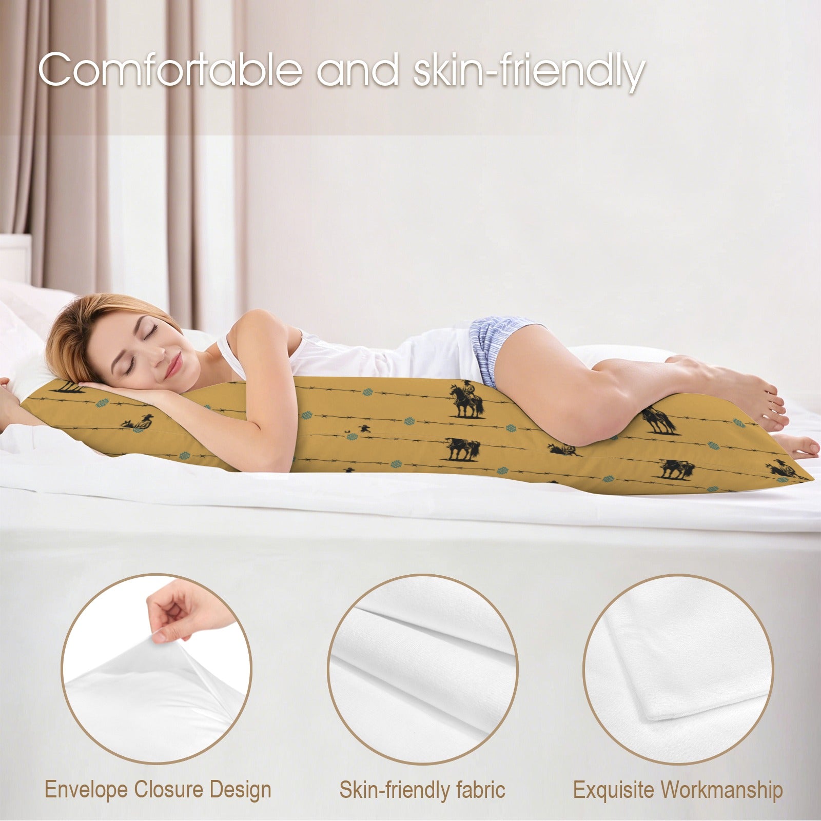 Baha Ranch Saddle Up Body Pillow Cover Made in America