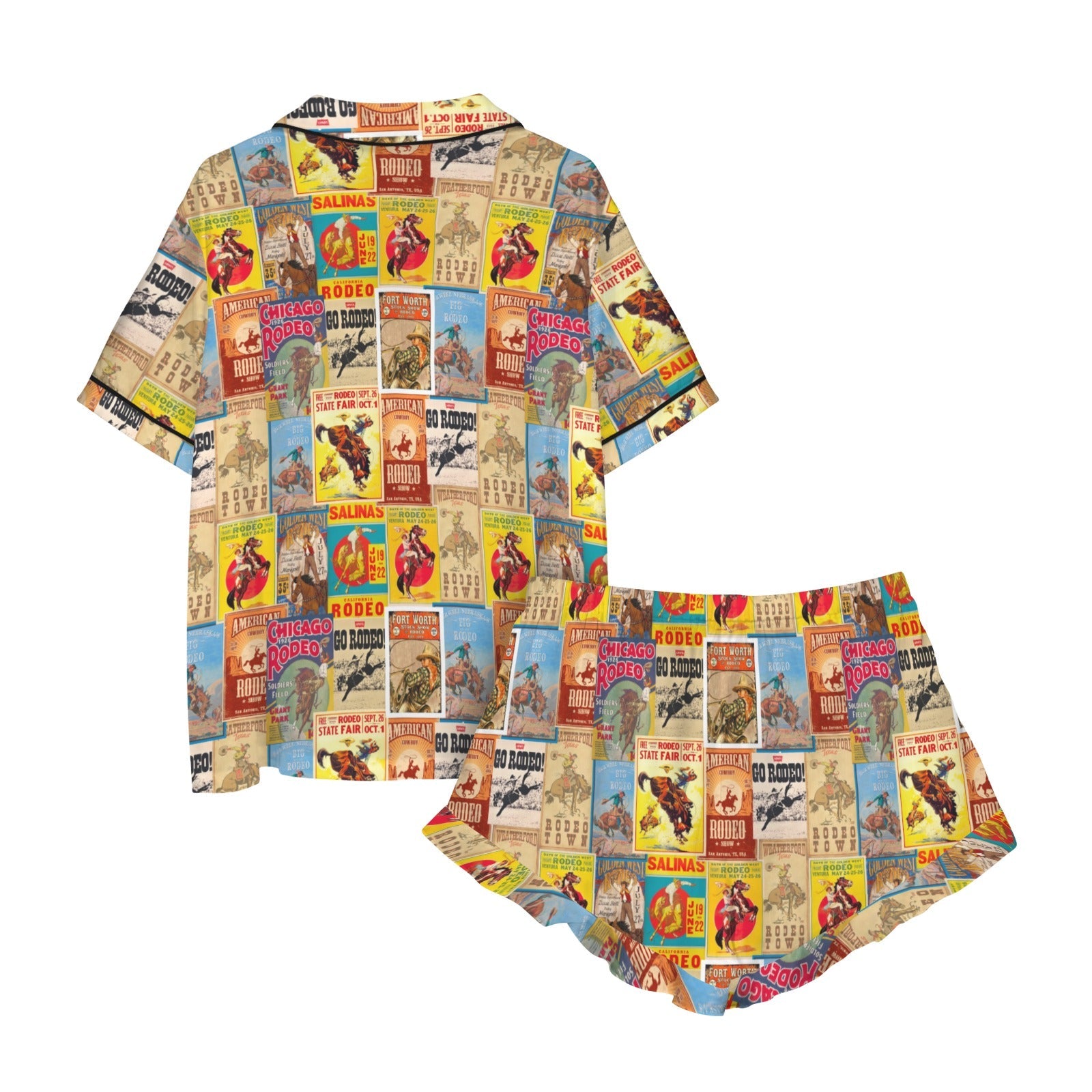 Baha Ranch Vintage Rodeo Poster Satin Pajama Set