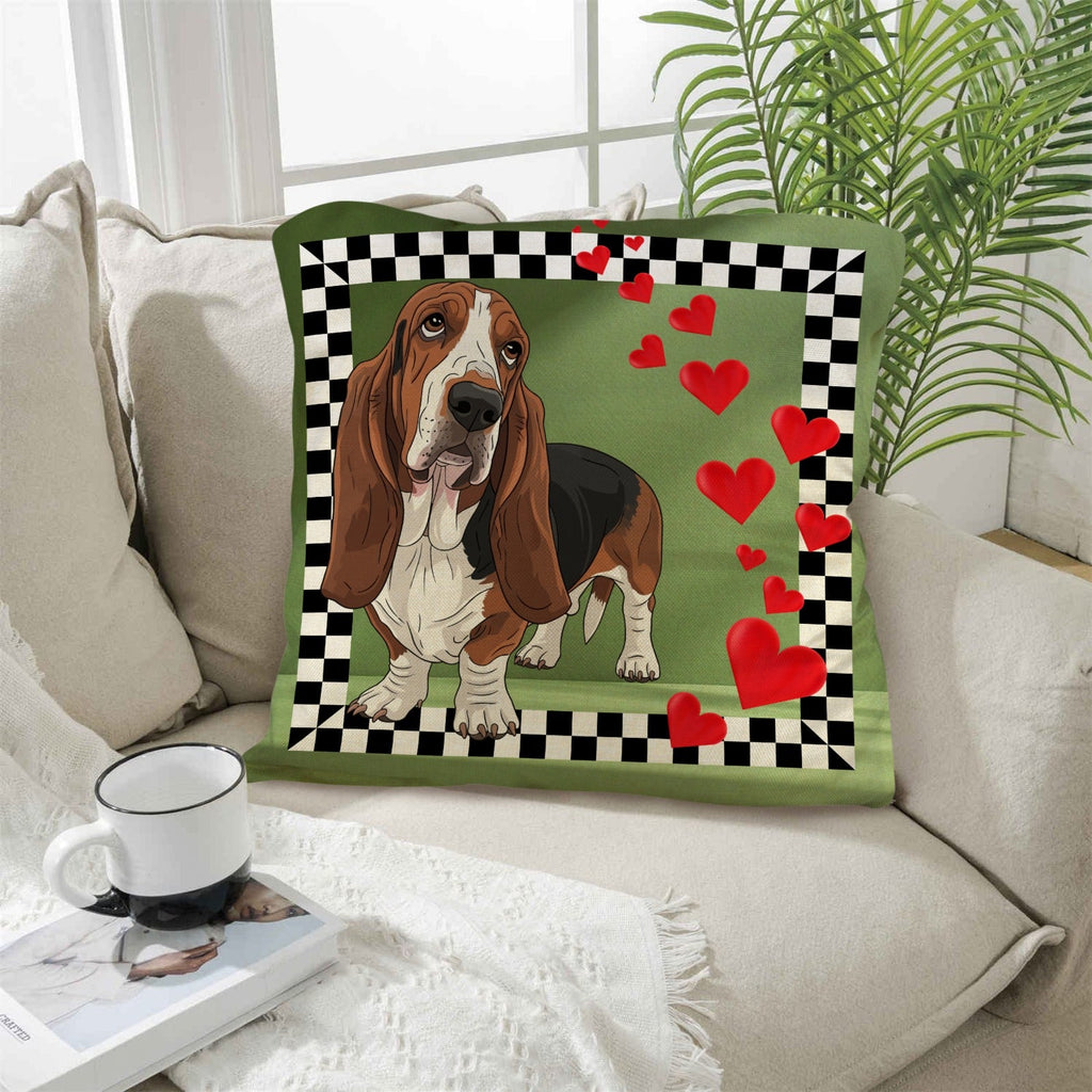 Baha Ranch Basset Hound Throw Pillow Case Made in America