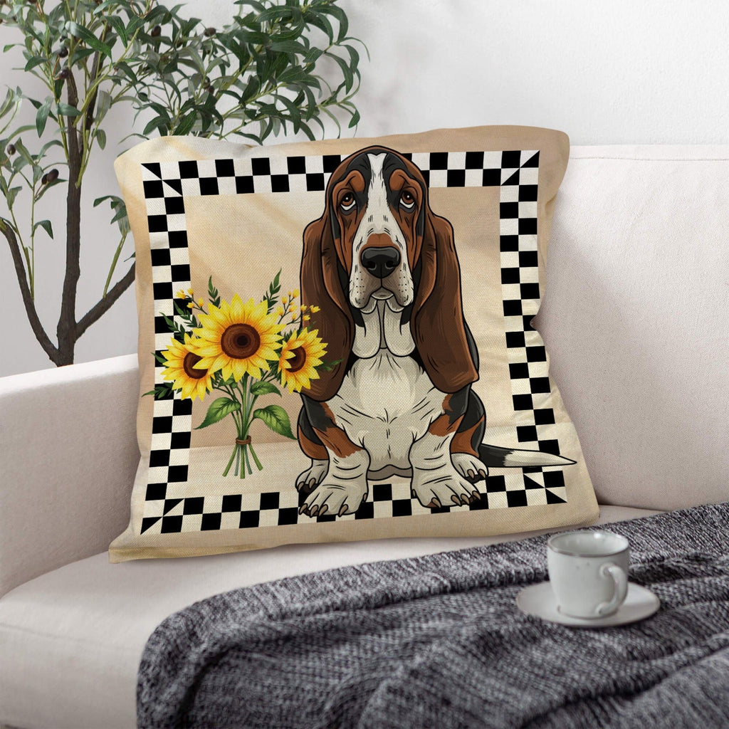 Baha Ranch Basset Hound Throw Pillow Case Made in America