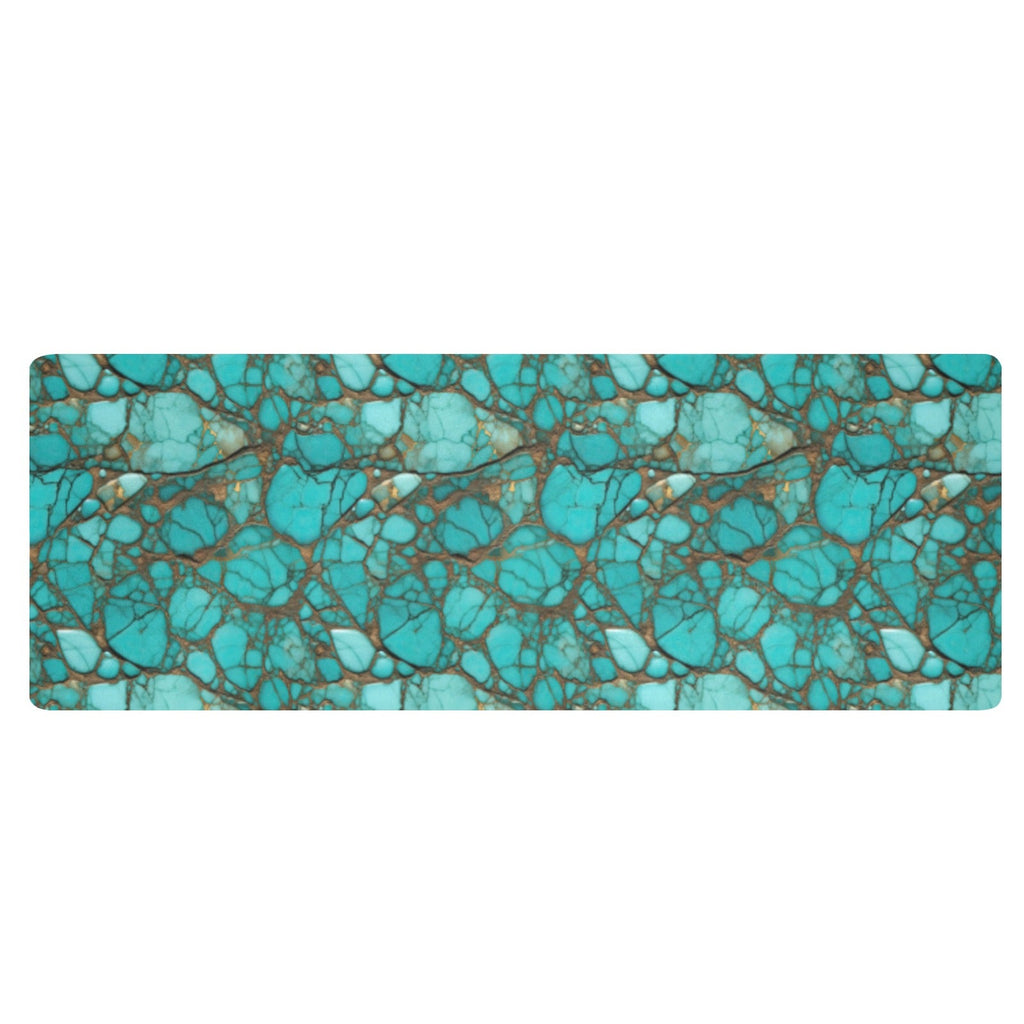 Turquoise Long Kitchen Mat 48"x17" Made in America