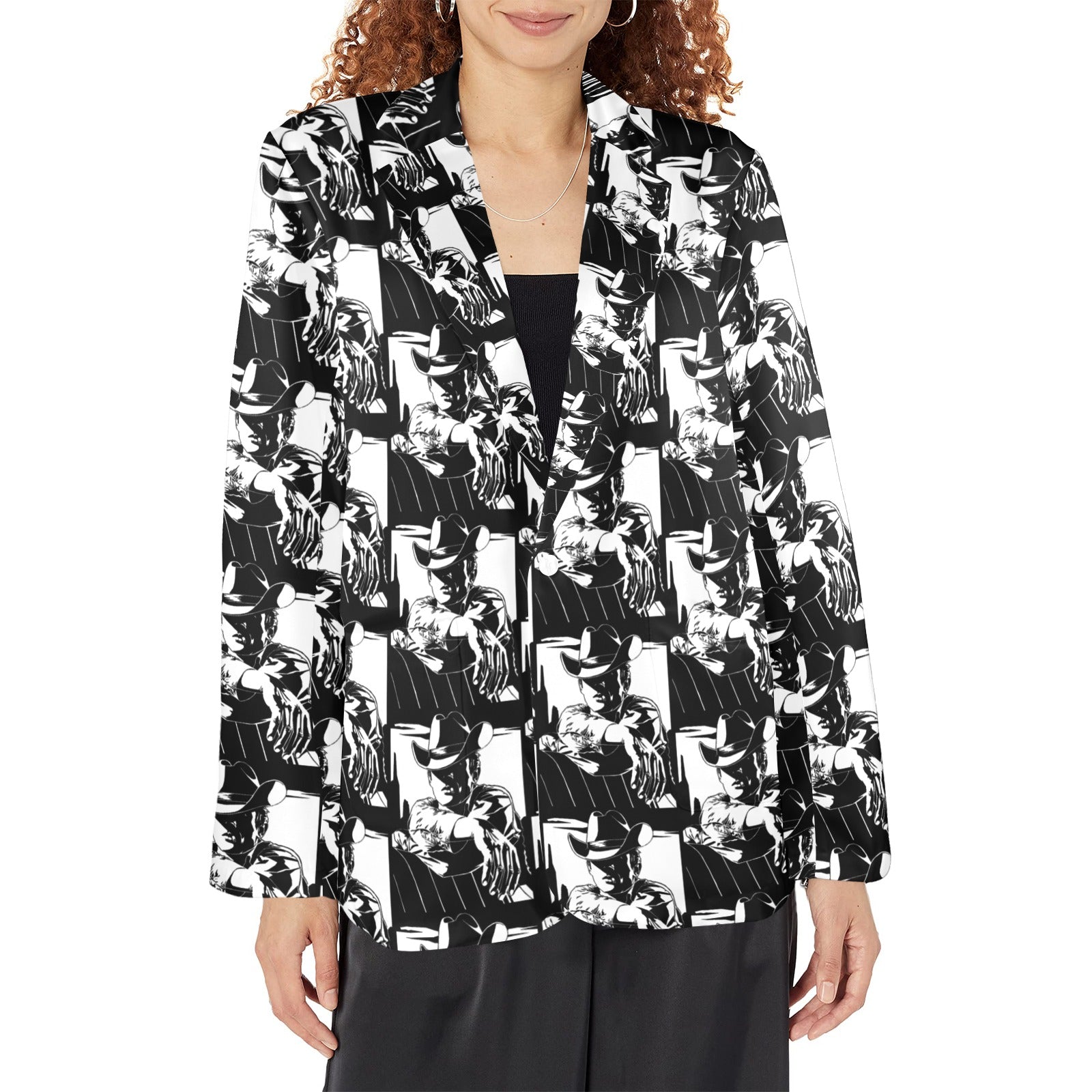 Baha Ranch Black White Cowboy Women's Western Blazer
