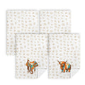 Baha Ranch Set of 4 Minimalistic Western Highland Cow Cattle Brands Kitchen Towels Made in America
