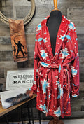 Baha Ranch Burgundy Aztec Women's Western Bath Robe
