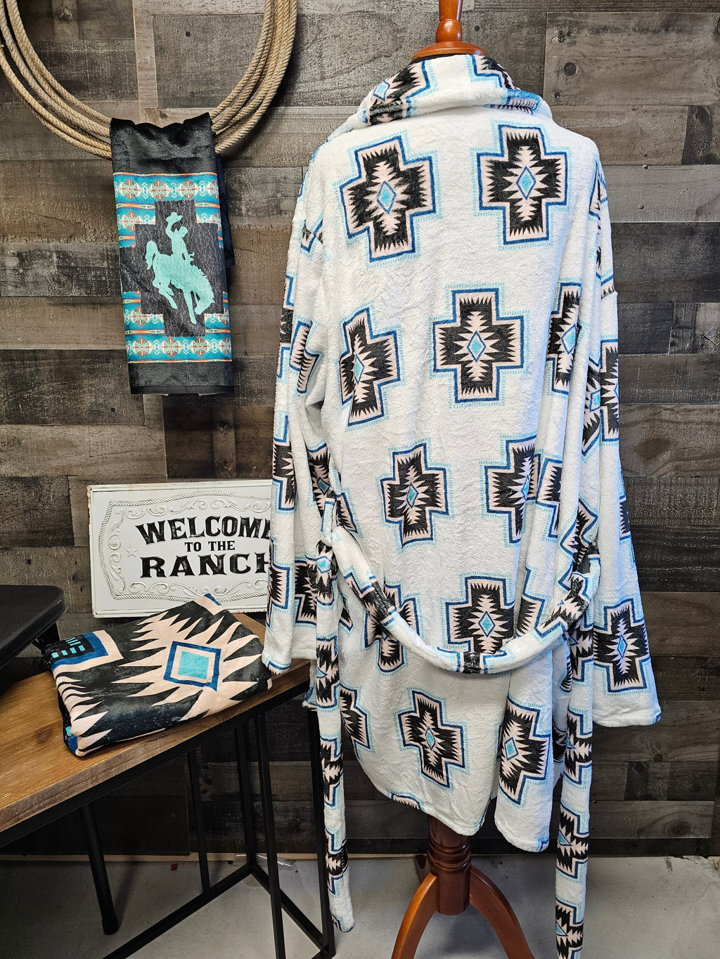 Baha Ranch Southwestern Cross Women's Western Bath Robe