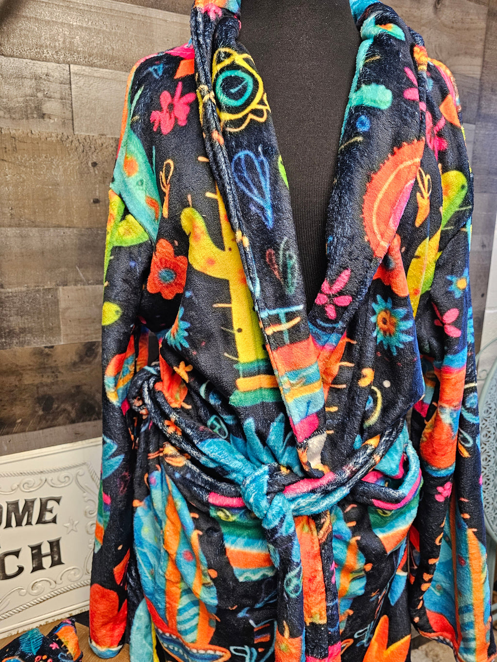 Baha Ranch Crazy Cactus Lady Western Bath Robe