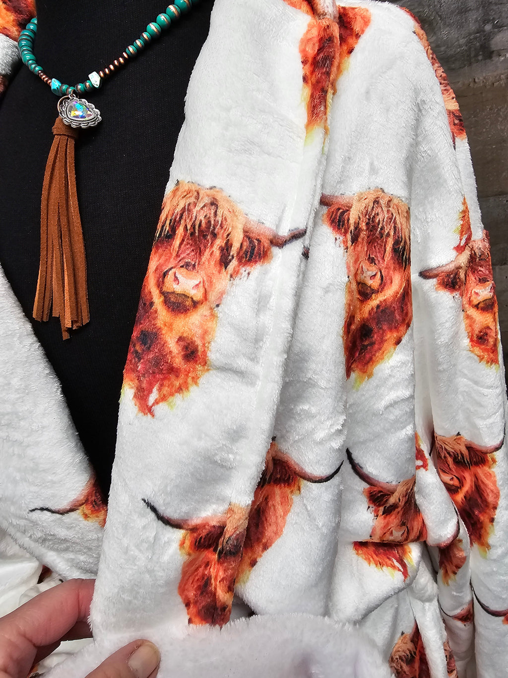 Baha Ranch Highland Cow Women's Western Bath Robe