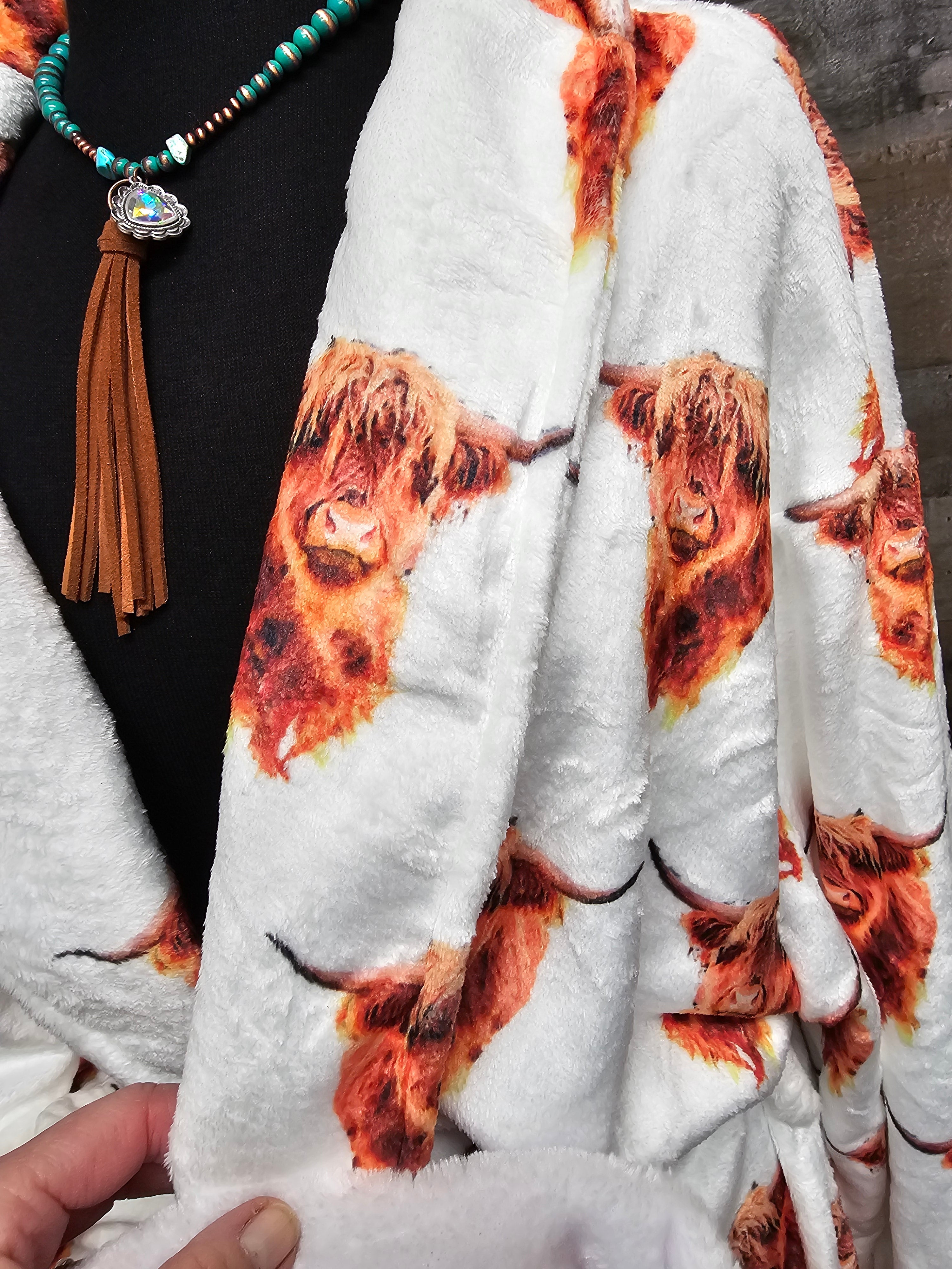 Baha Ranch Highland Cow Women's Western Bath Robe