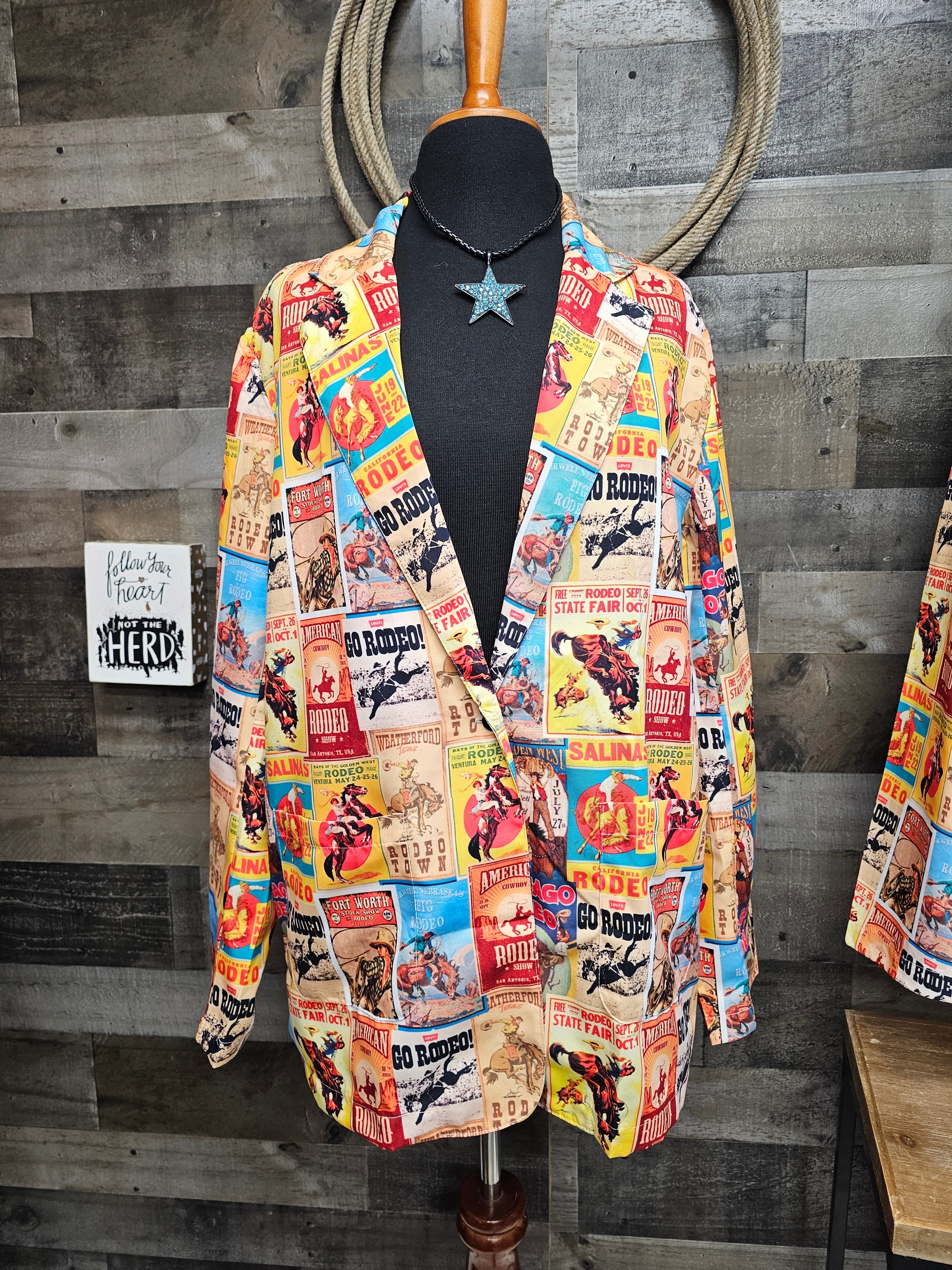 Baha Ranch Women's Vintage Rodeo Poster Blazer