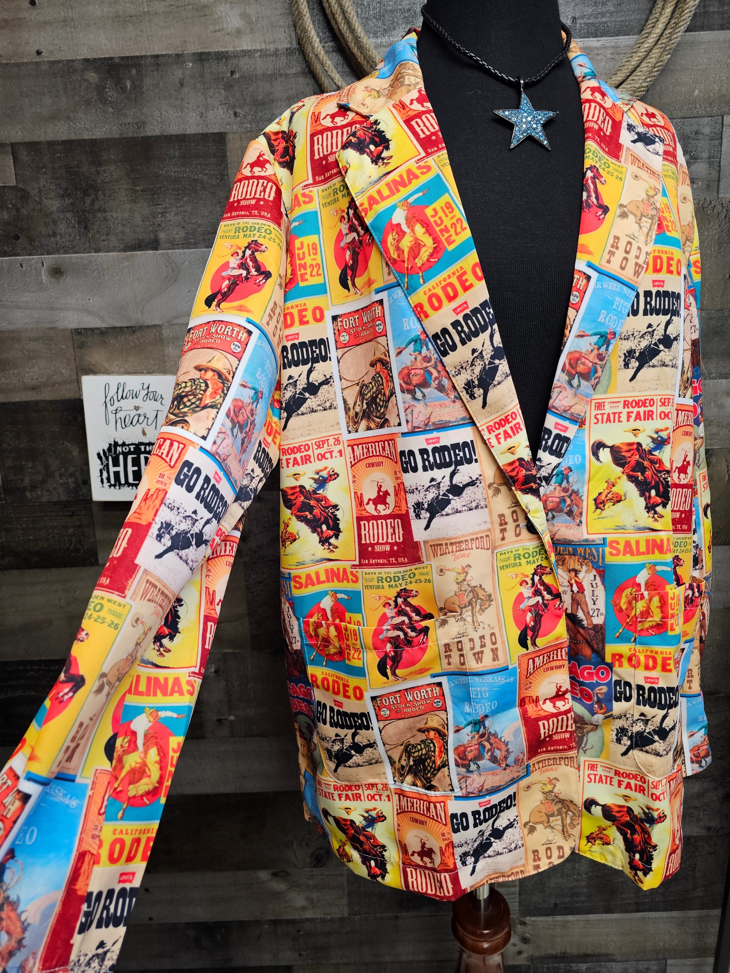 Baha Ranch Women's Vintage Rodeo Poster Blazer