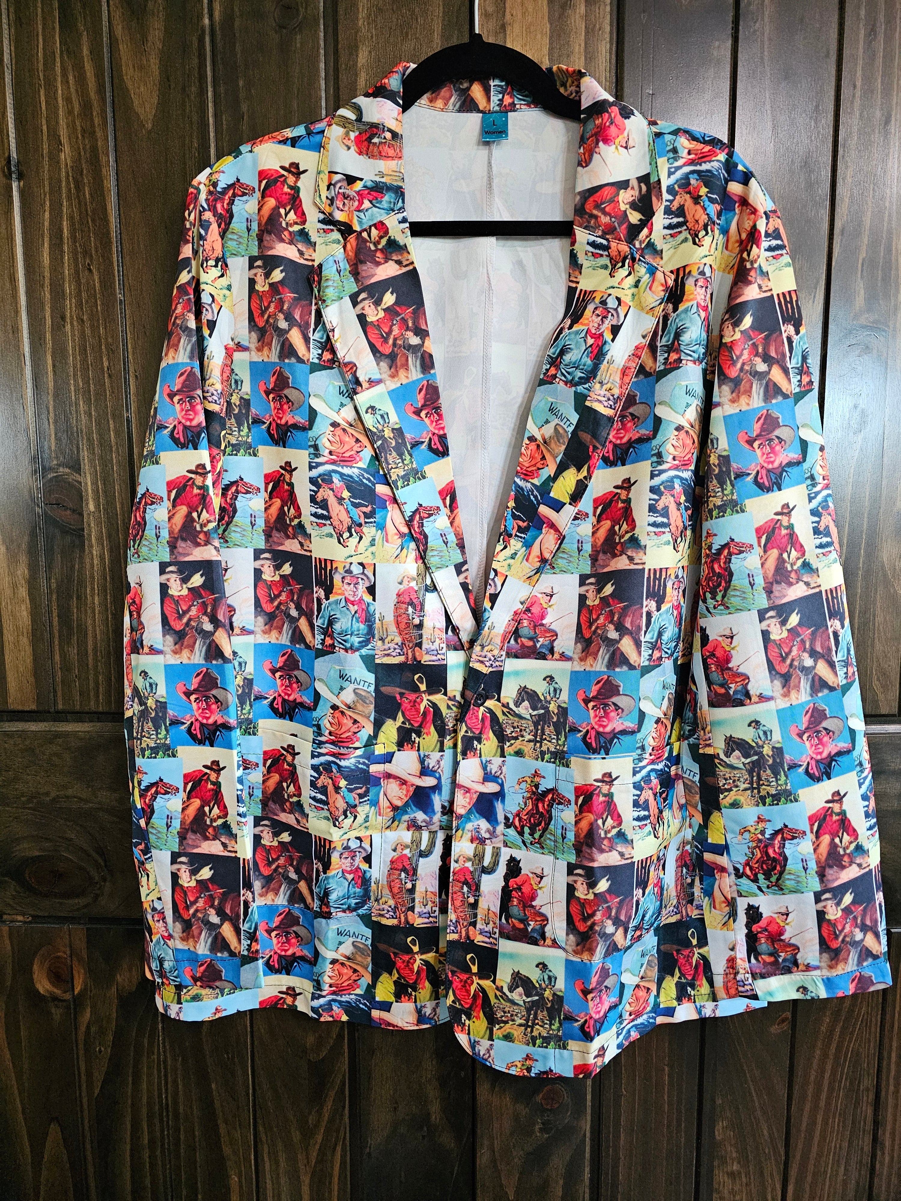 Baha Ranch Cowboy Collage Women's Western Blazer