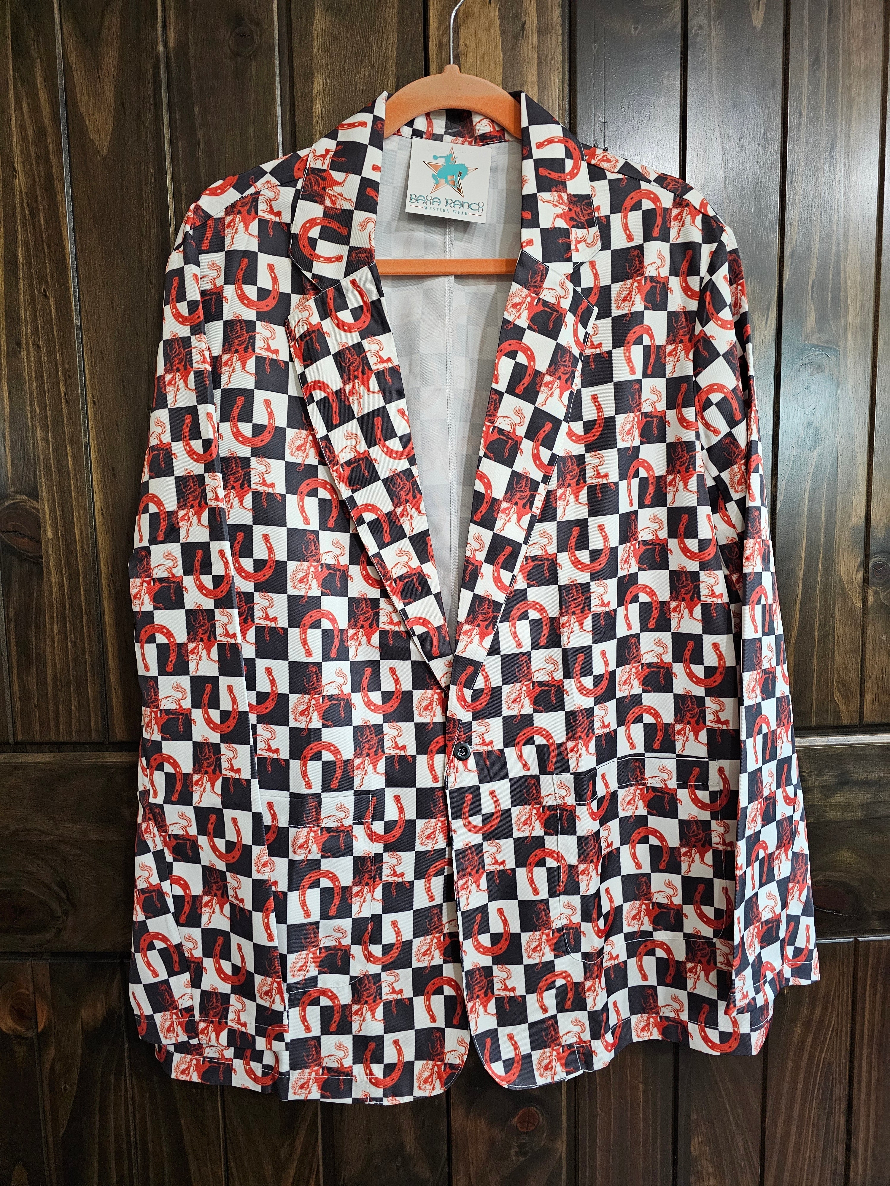 Baha Ranch Checkered Rodeo Women's Western Blazer