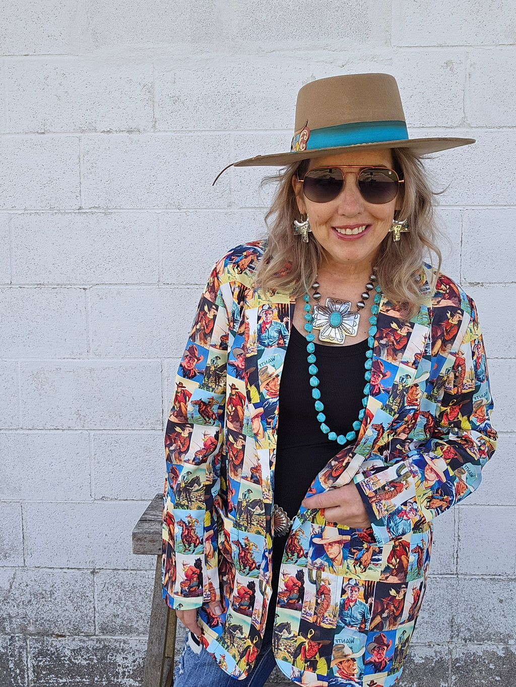 Baha Ranch Cowboy Collage Women's Western Blazer