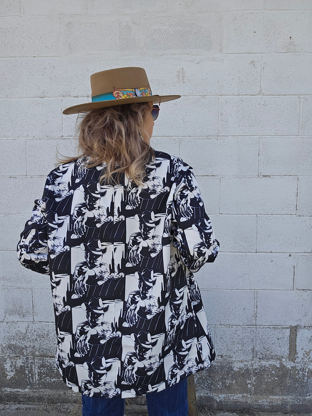 Baha Ranch Black White Cowboy Women's Western Blazer