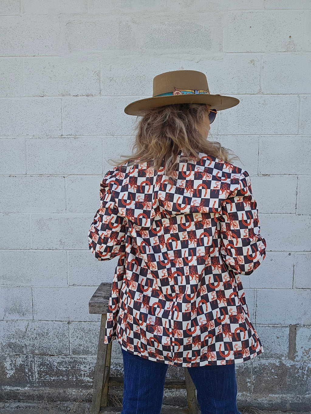 Baha Ranch Checkered Rodeo Women's Western Blazer