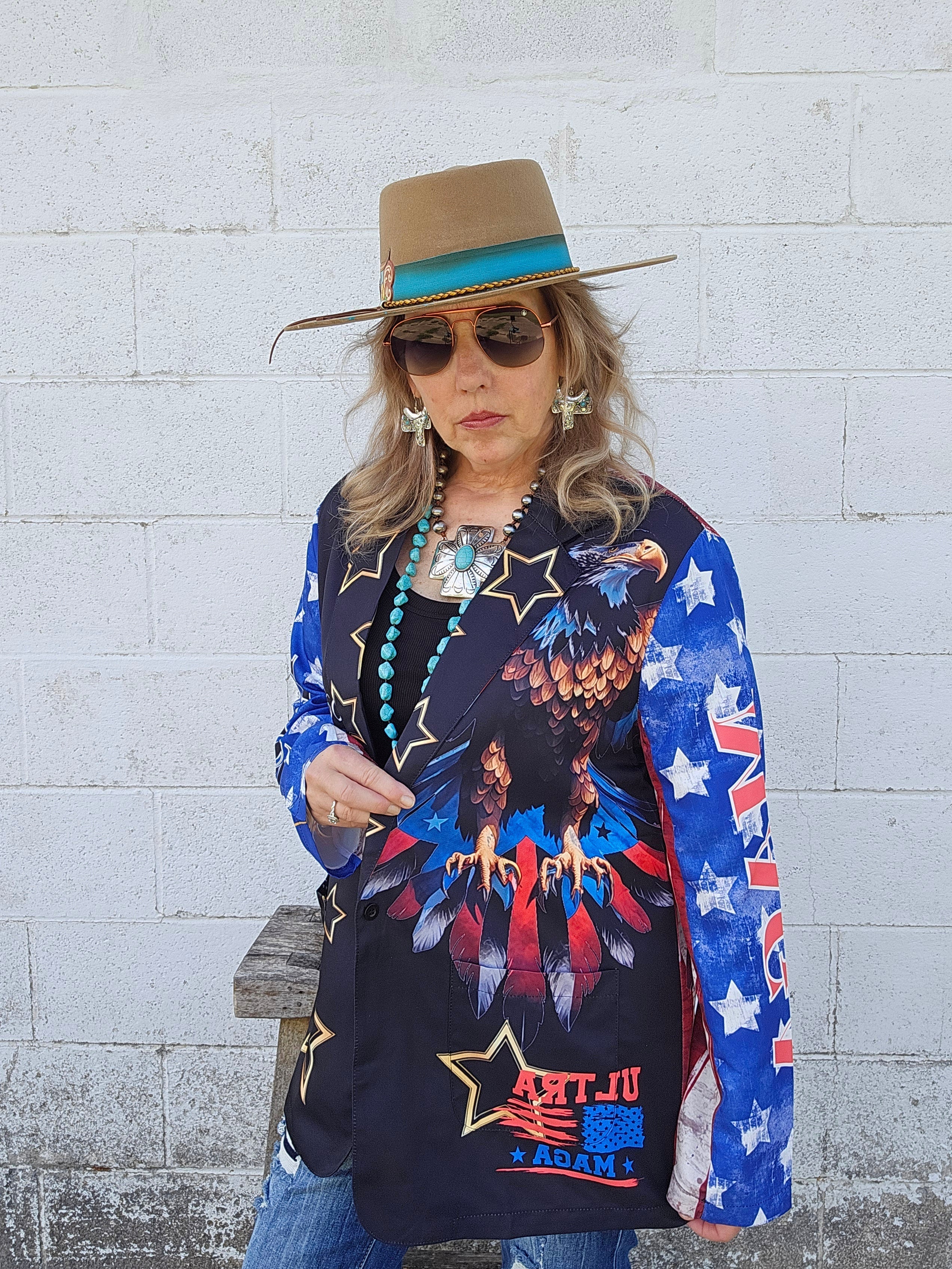 Baha Ranch Ultra Maga Trump Womens Blazer