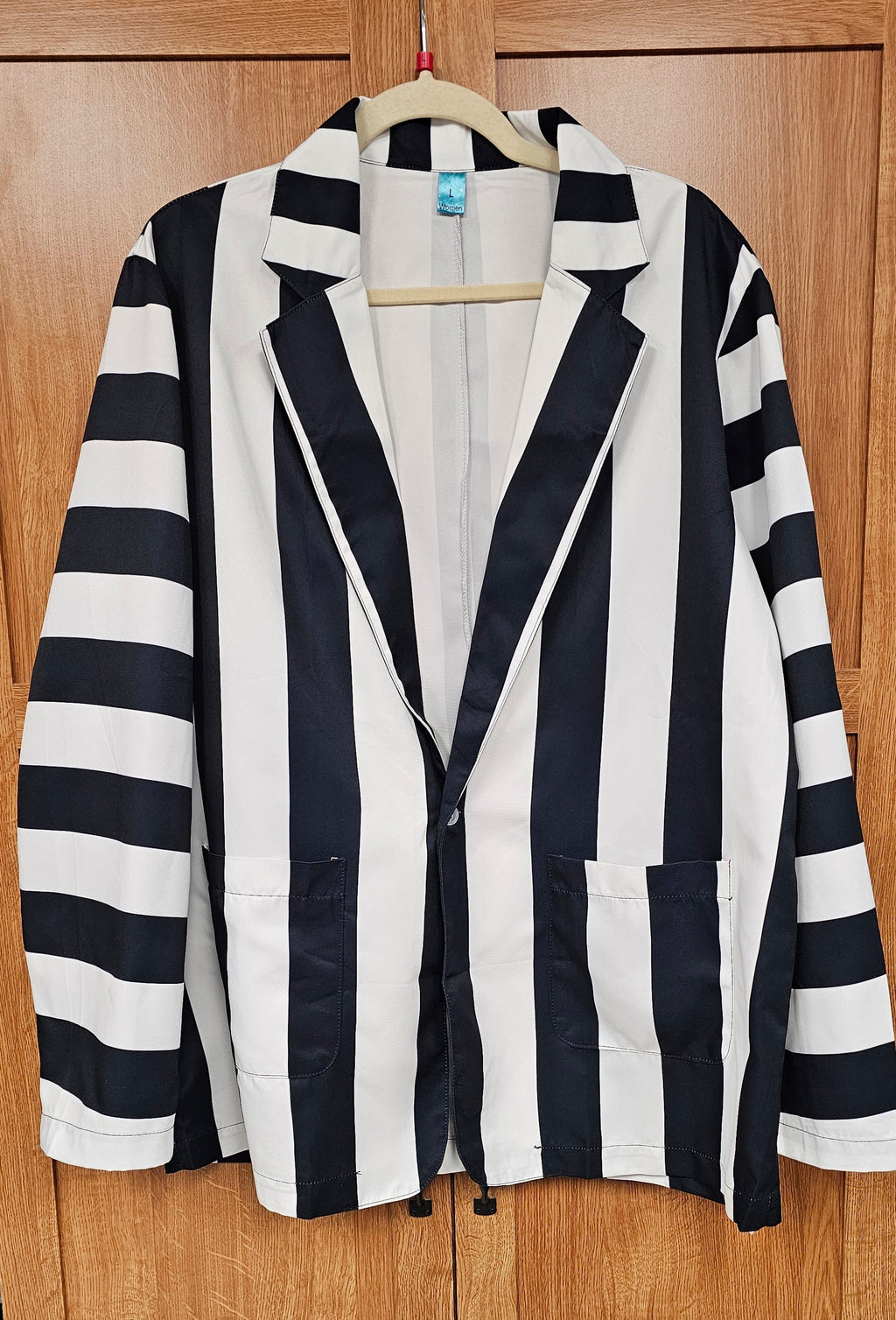 Baha Ranch BeetleJuice Prison Stripe Blazer Women's