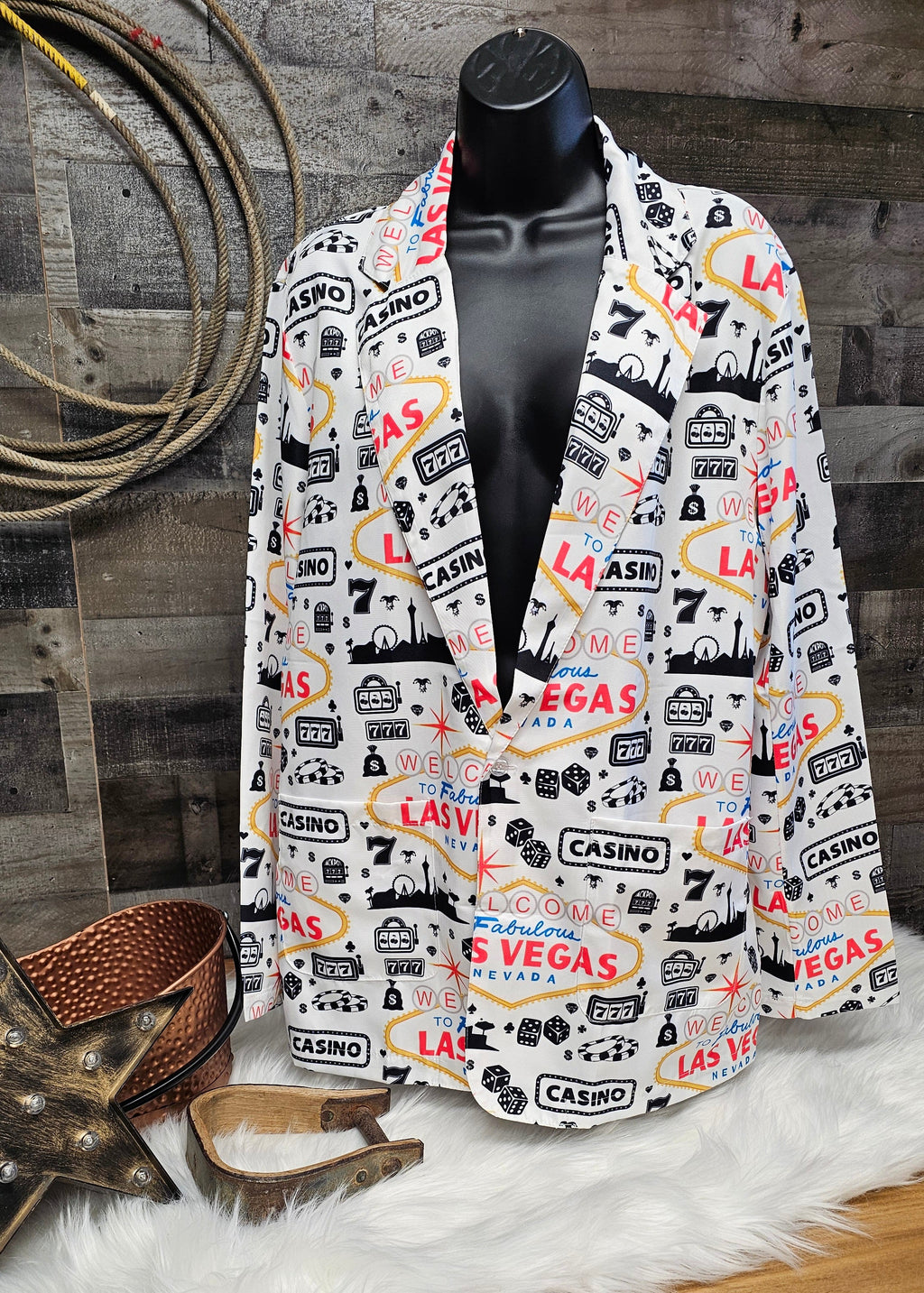 Baha Ranch Yeehaw Cowboy Vegas Women's Western Blazer