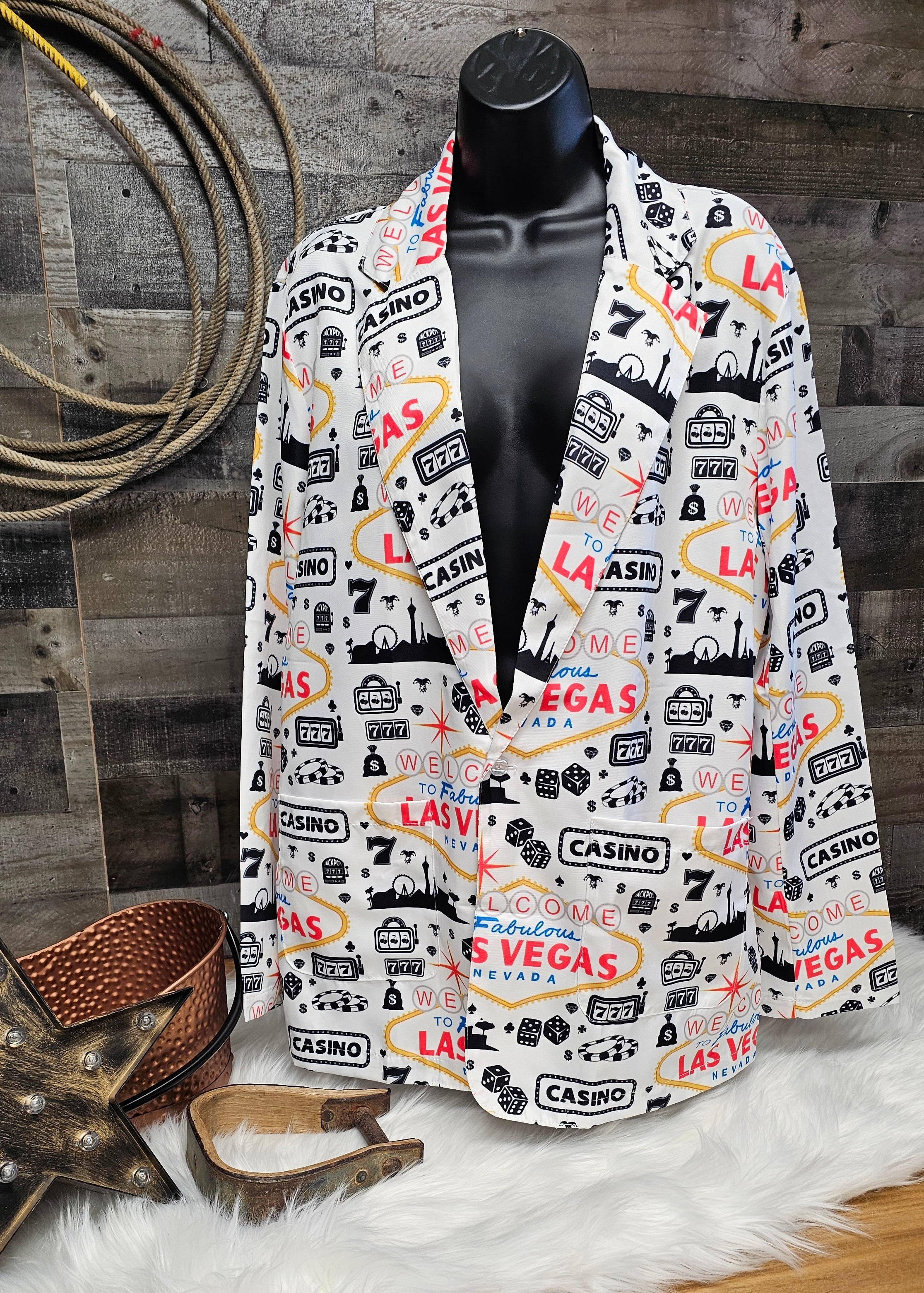 Baha Ranch Yeehaw Cowboy Vegas Women's Western Blazer