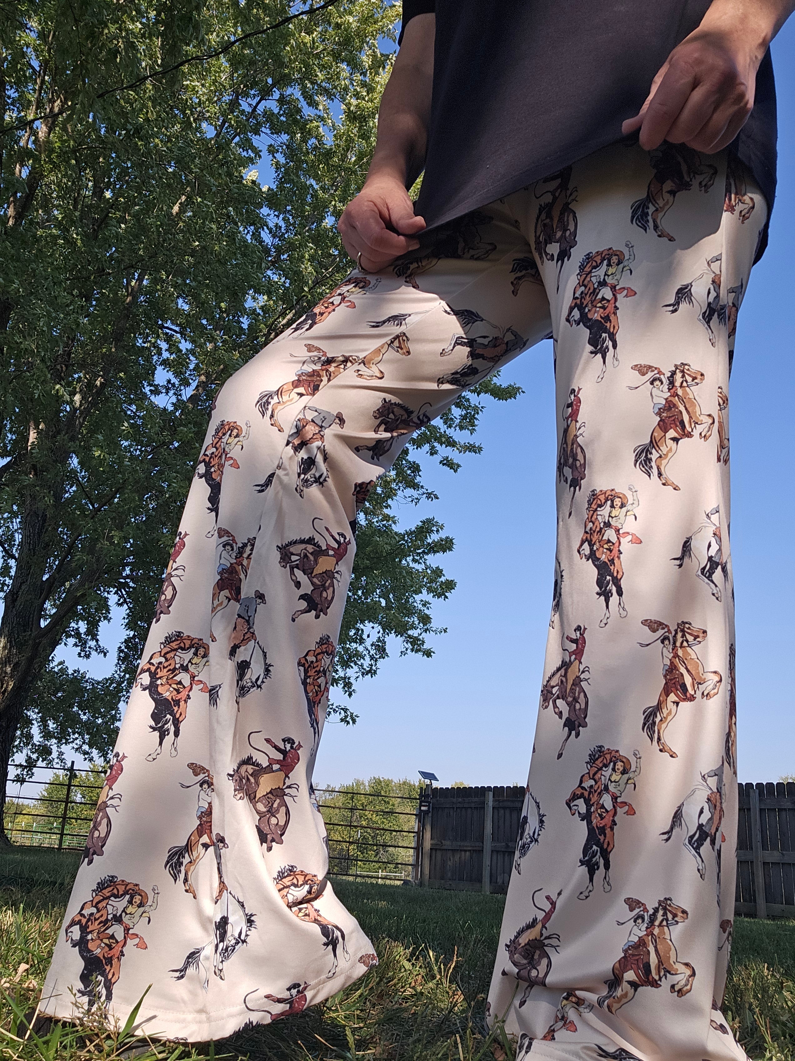Baha Ranch Vintage Rodeo Cowgirl Flare Pants
