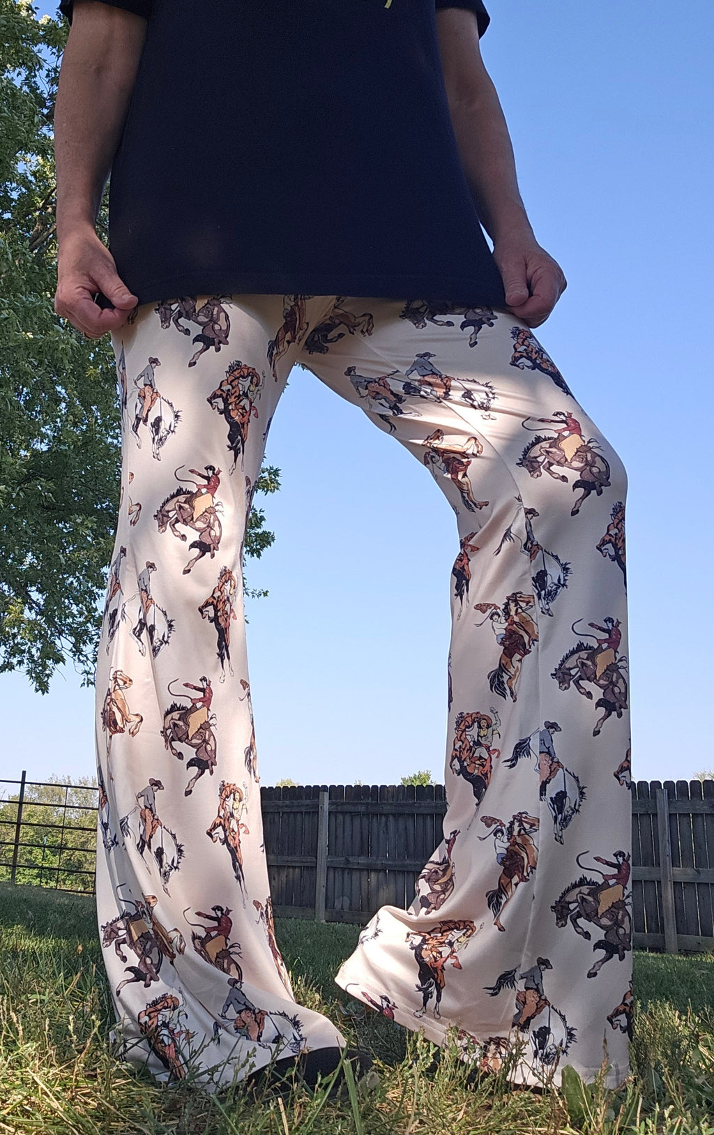 Baha Ranch Vintage Rodeo Cowgirl Flare Pants