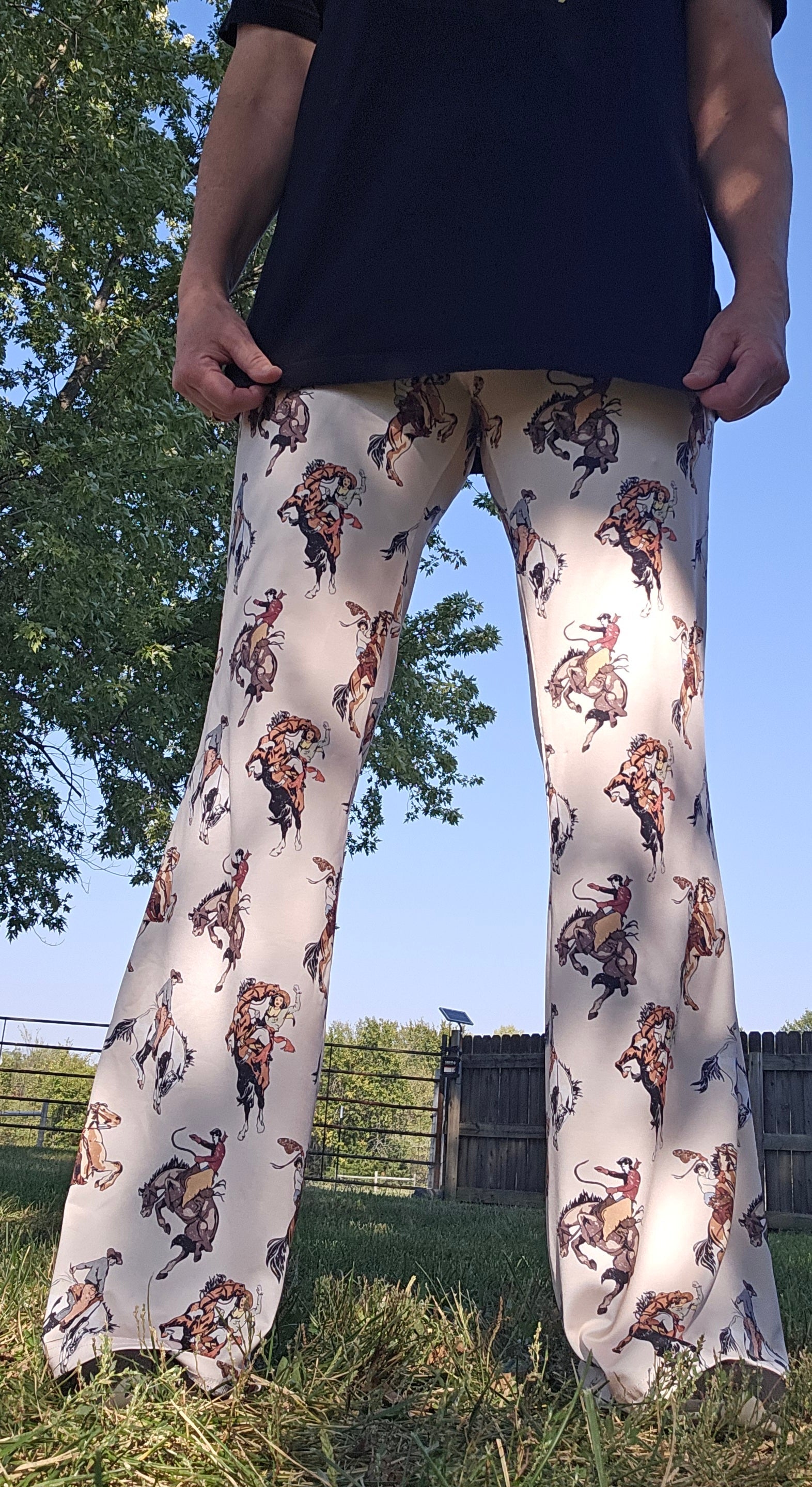 Baha Ranch Vintage Rodeo Cowgirl Flare Pants