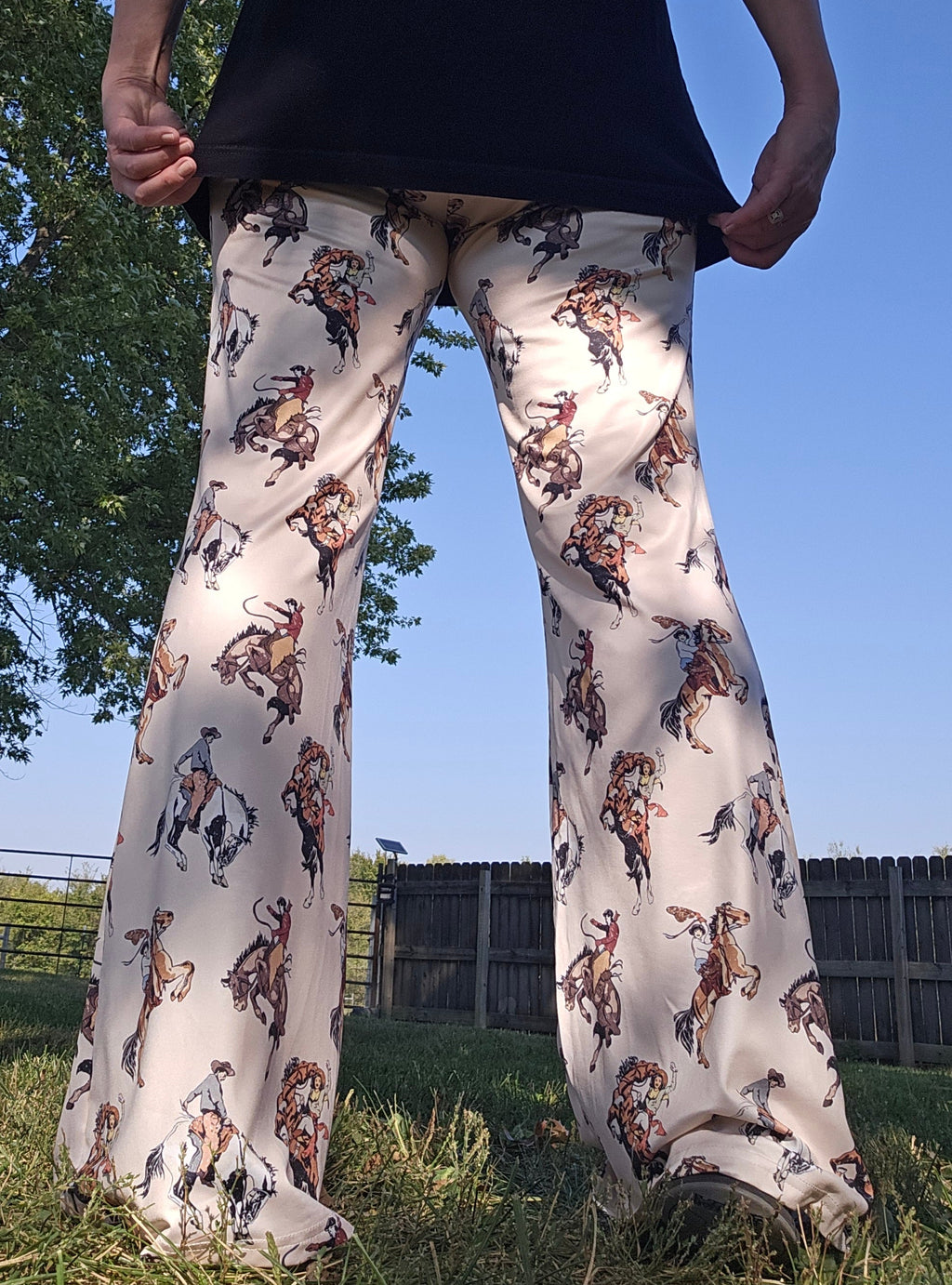 Baha Ranch Vintage Rodeo Cowgirl Flare Pants