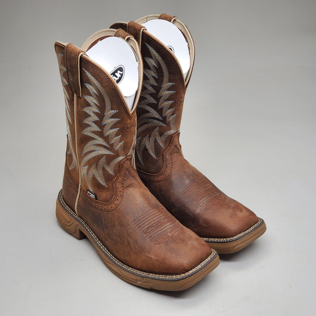 Justin Rush Hickory Brown Water Buffalo Boot Style#SE7400 Size Mens 8 EE