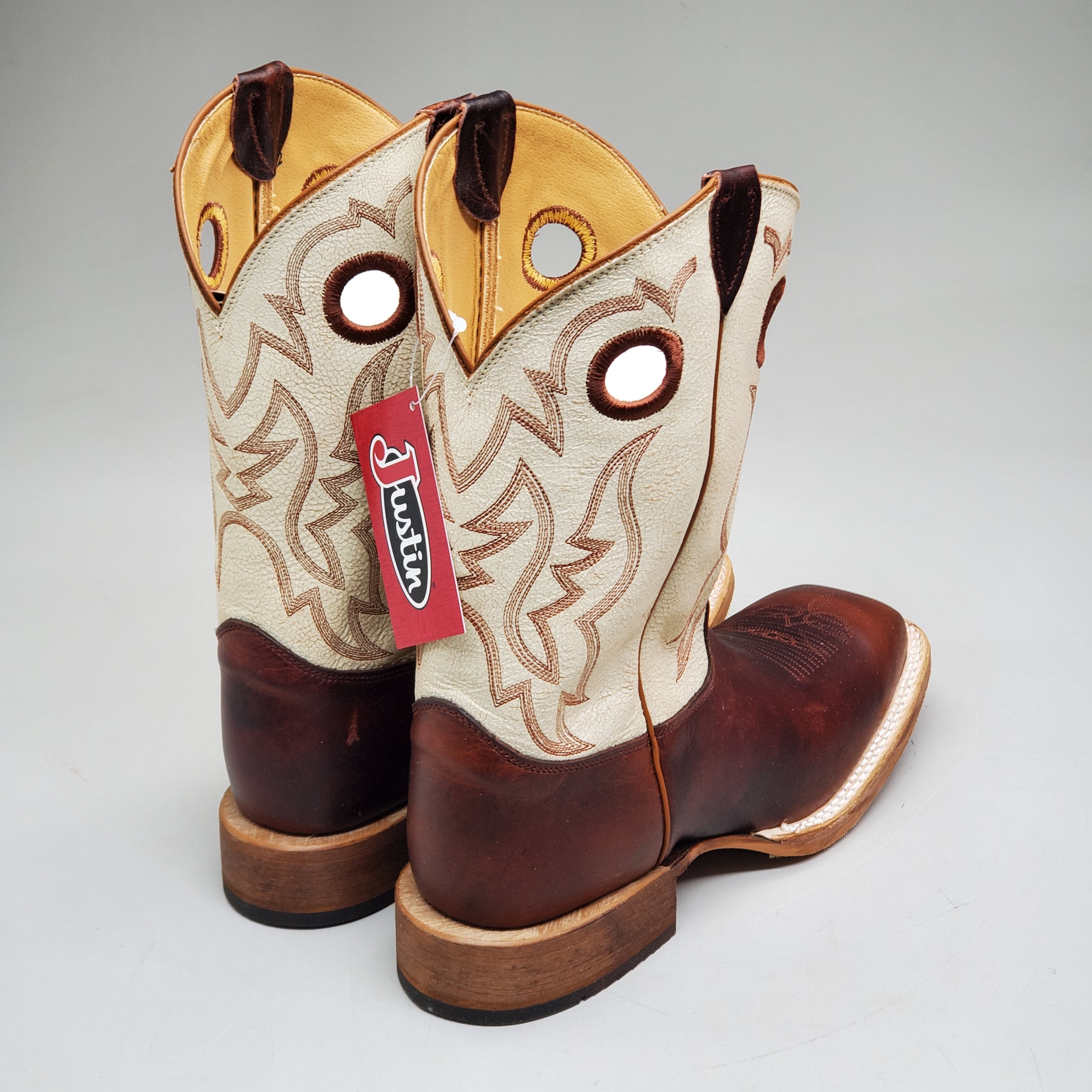Justin Caddo Cognac Cowhide Boot Style #BR776 Size 10.5 EE